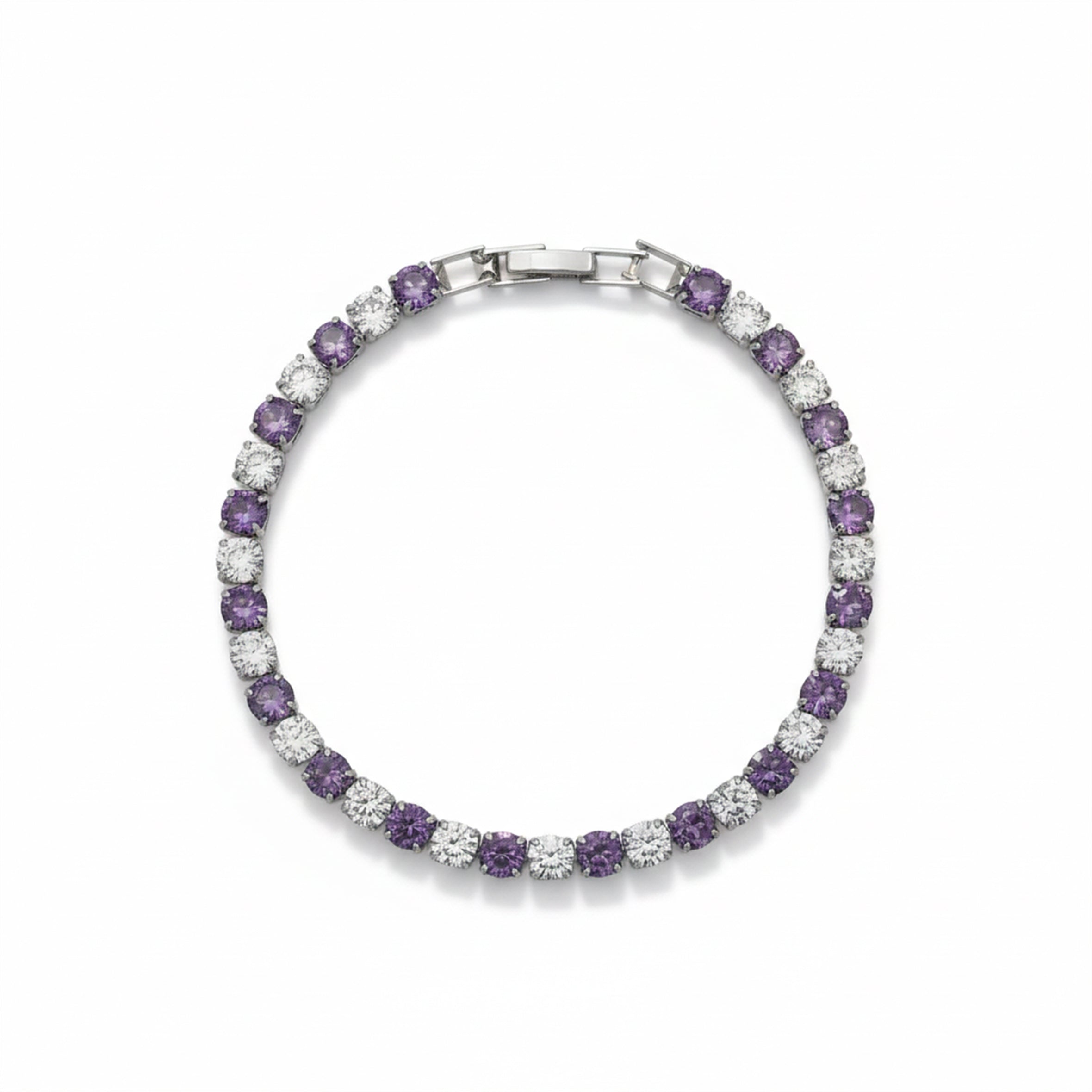 Amethyst & Diamond Tennis Bracelet GWB -60