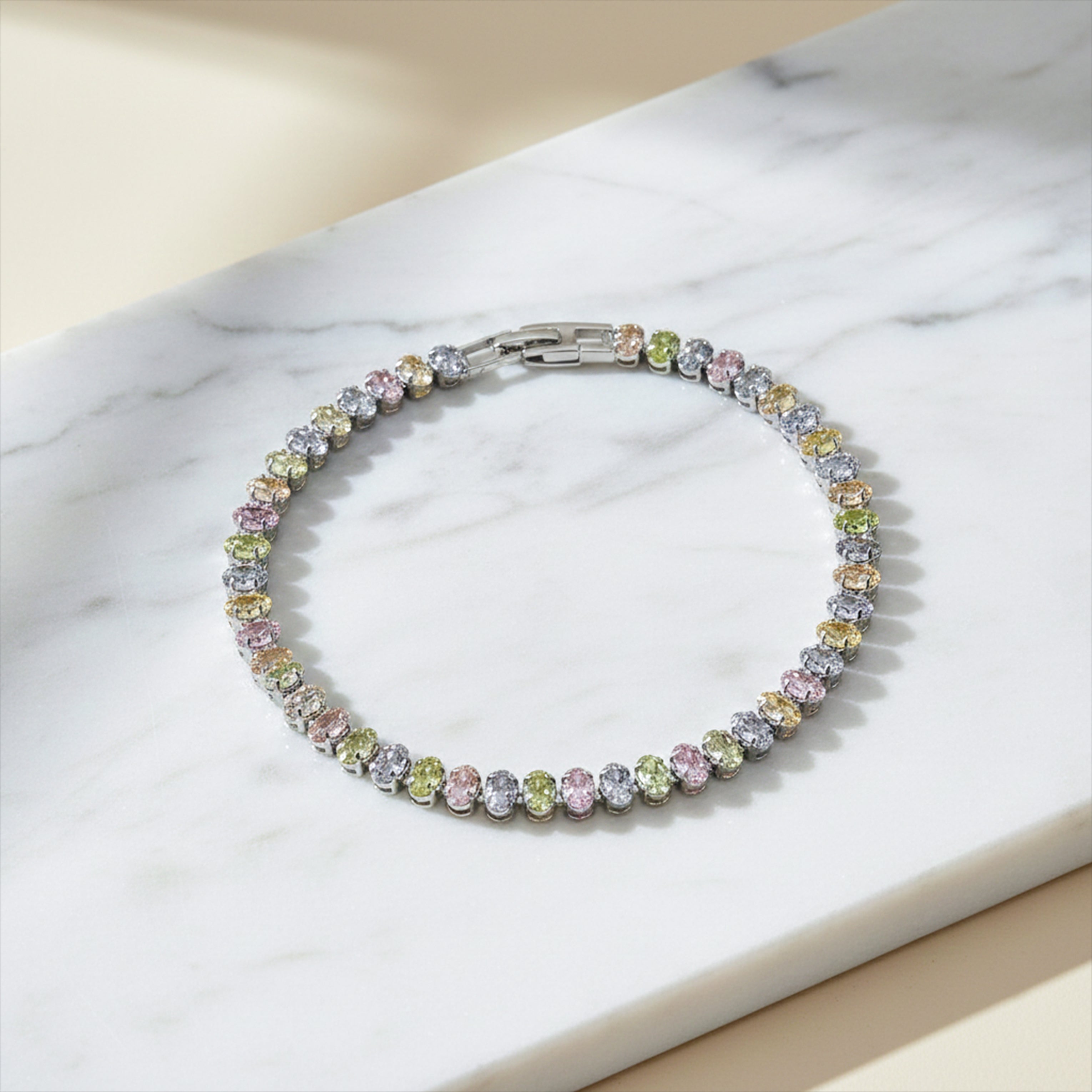 Pastel Multicolor Tennis Bracelet GWB -120