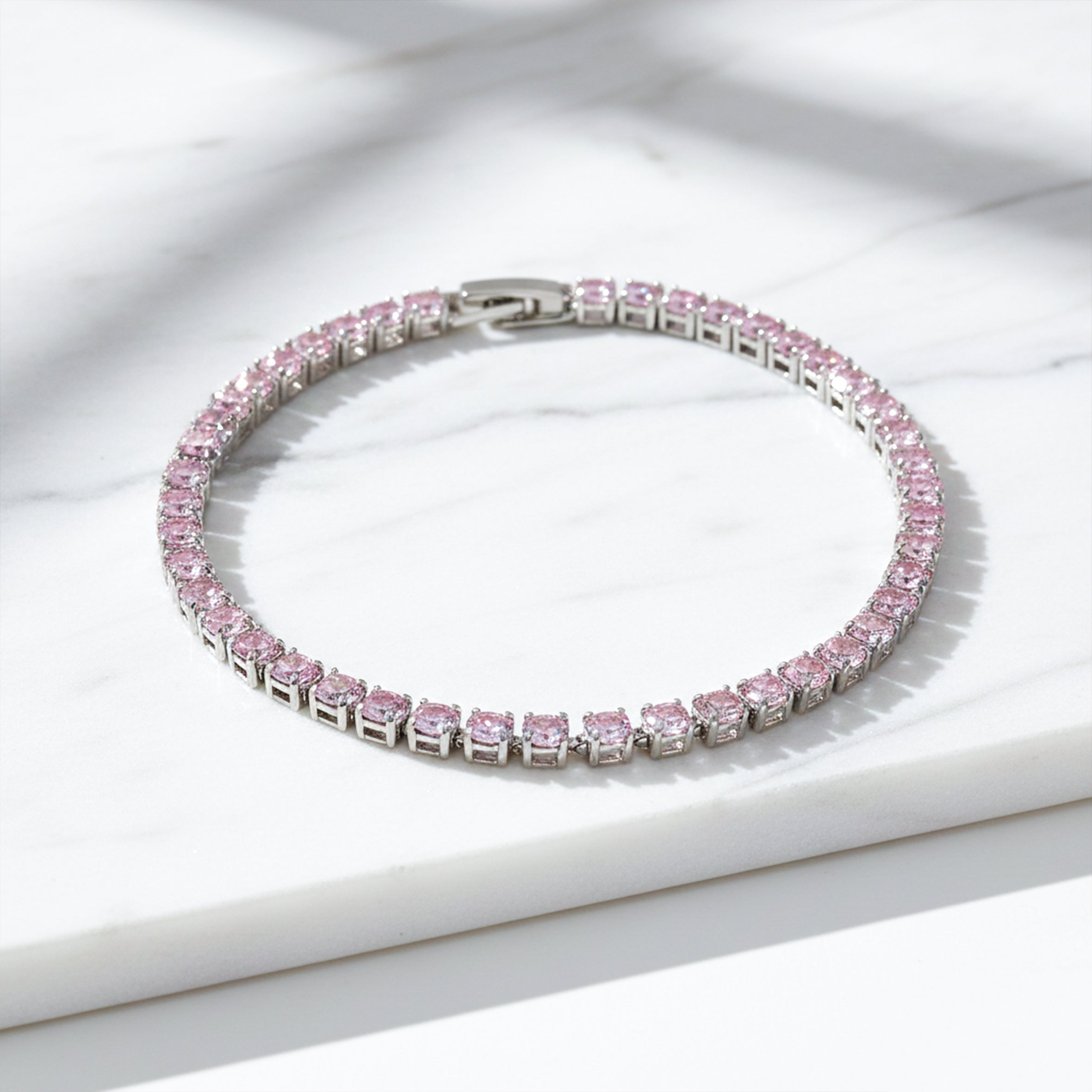 Pink Sapphire Tennis Bracelet GWB -63