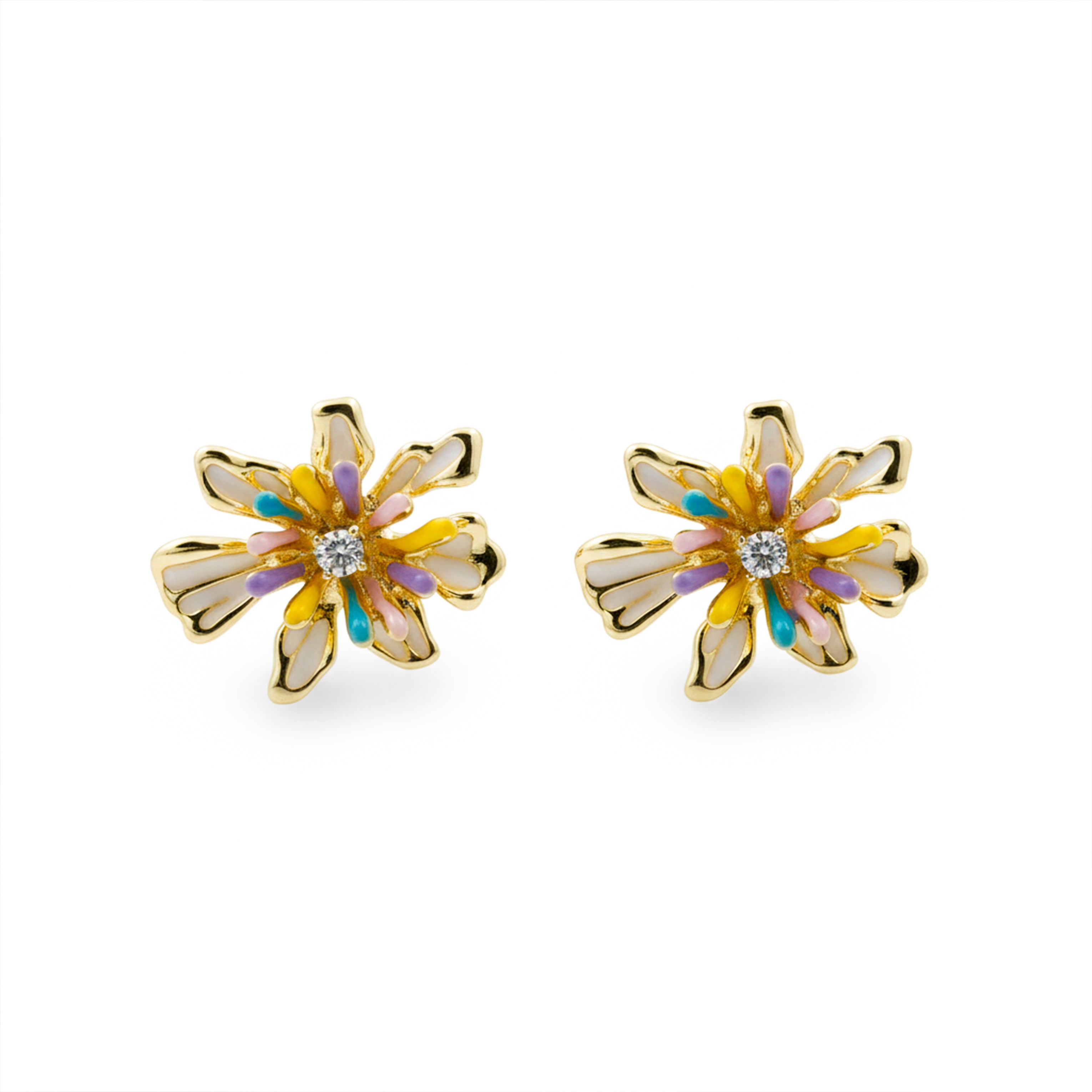 Rainbow Bloom Stud Earrings GWE -154
