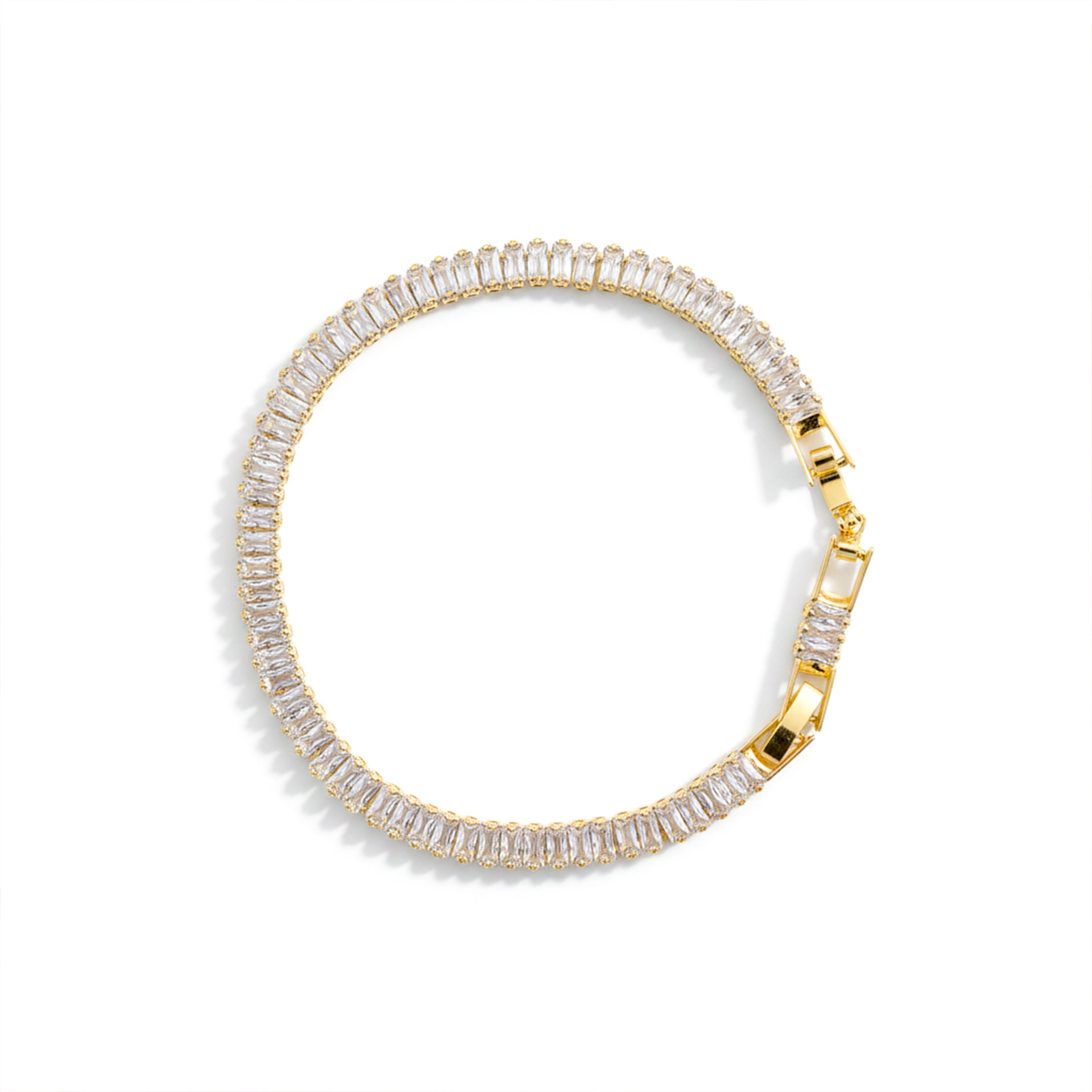 Luxury Gold Baguette Tennis Bracelet GWB -112