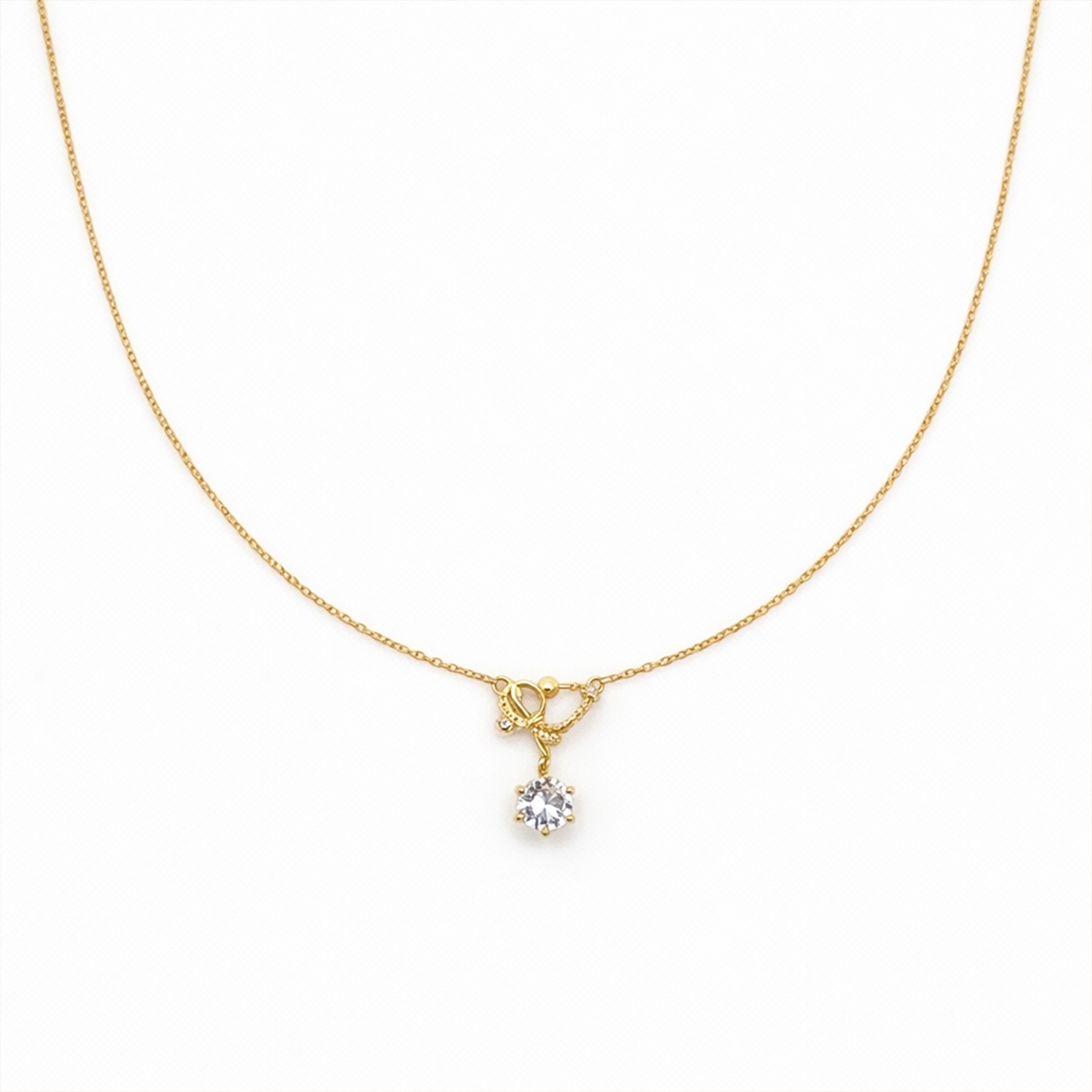 Solitaire Charm Pendant Necklace GWN -129