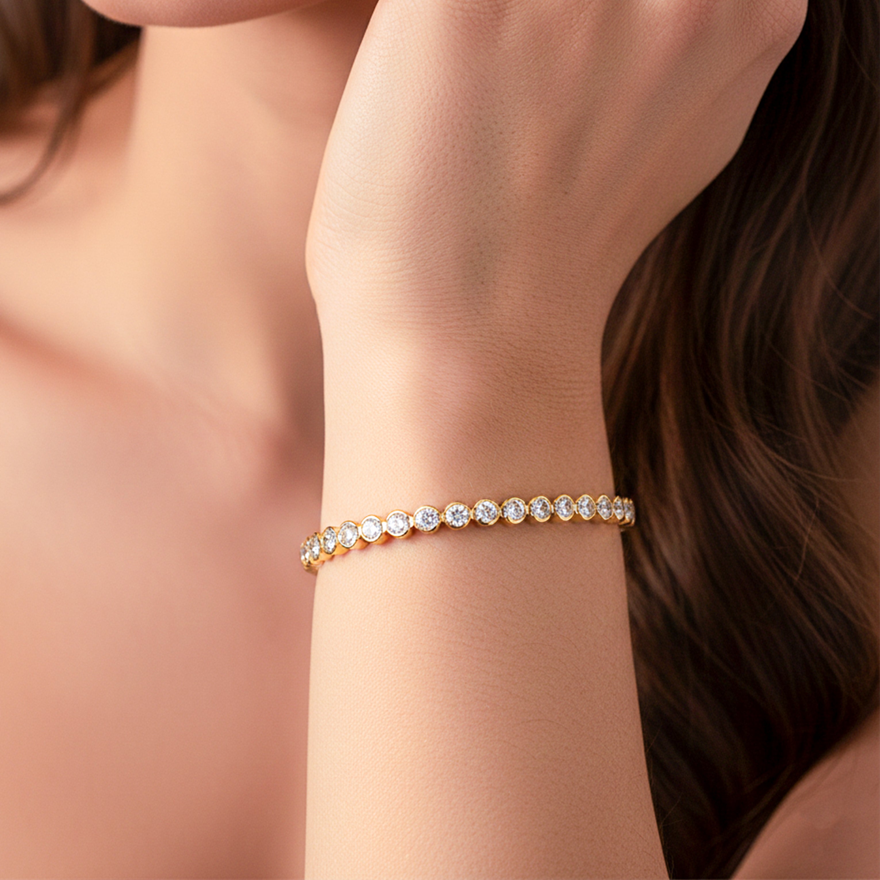 Golden Sparkle Tennis Bracelet GWB -38