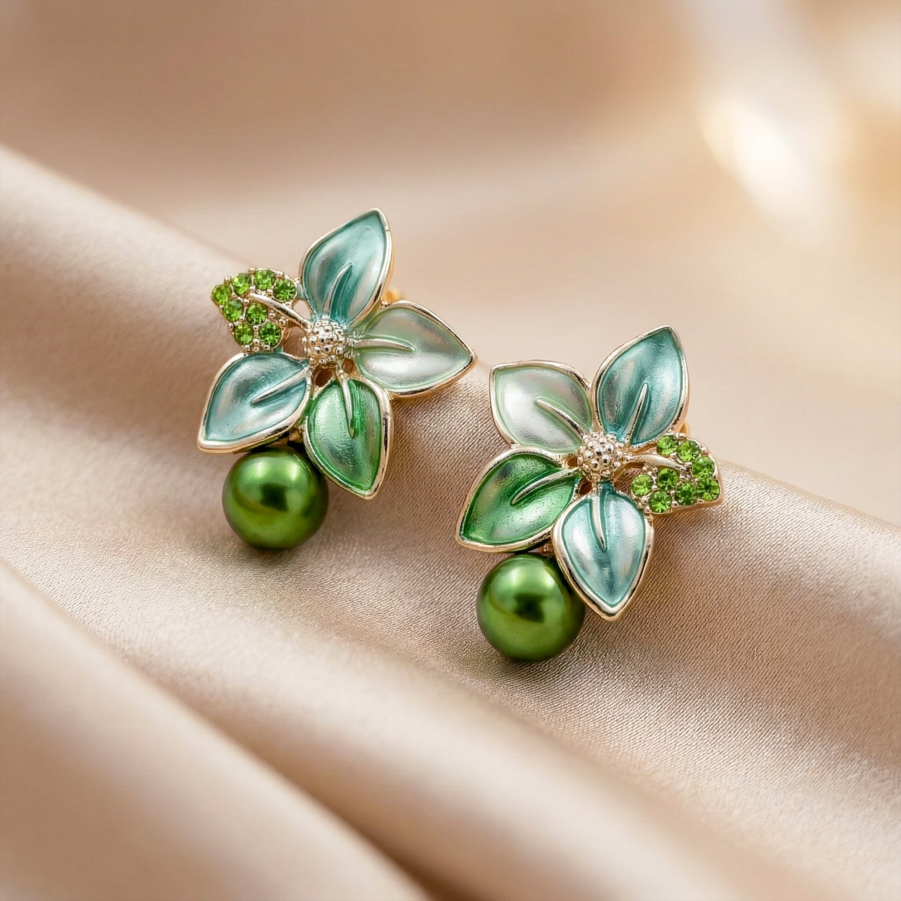 Enamel Pearl Earrings GWE -184