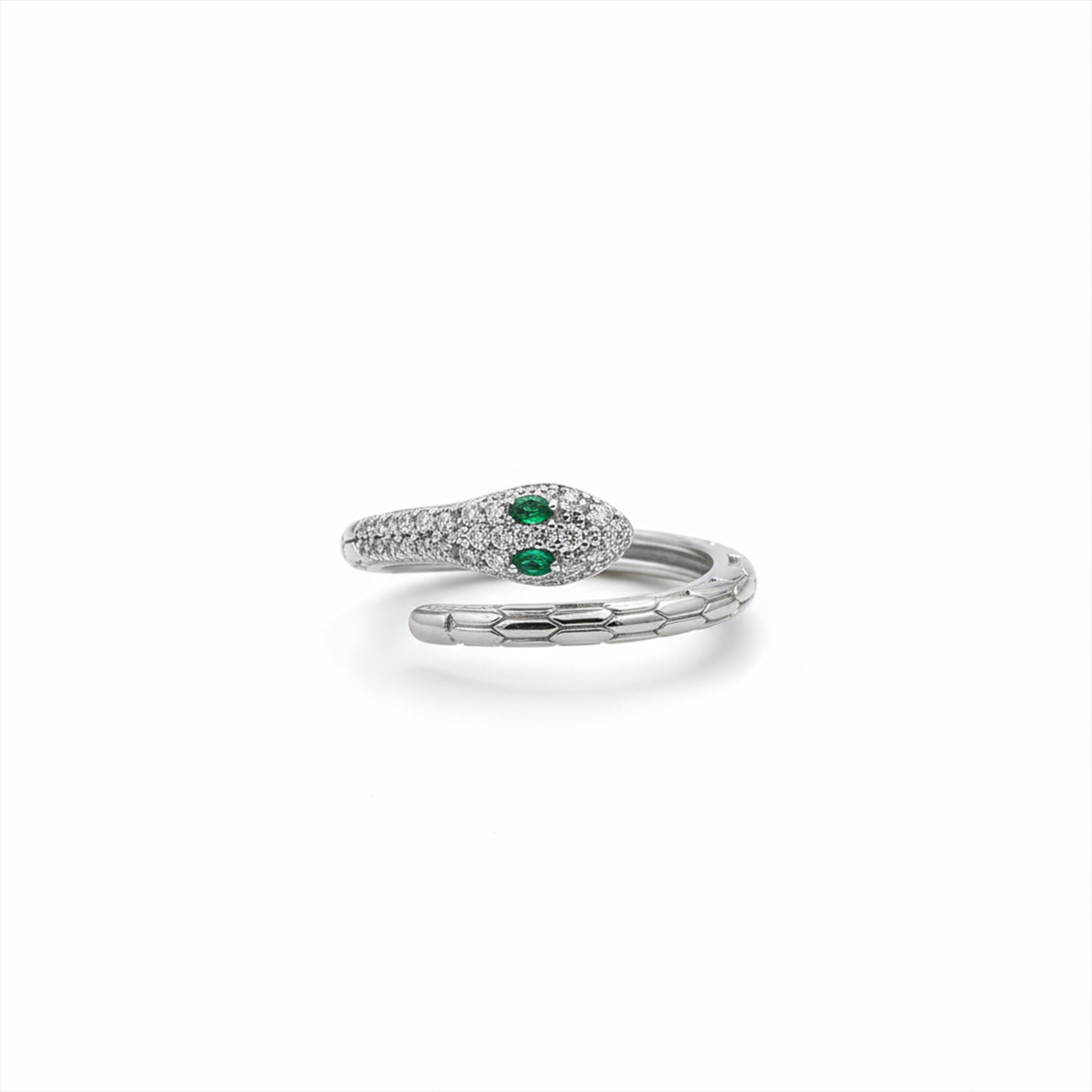 Emerald Eyes Snake Ring GWR -77