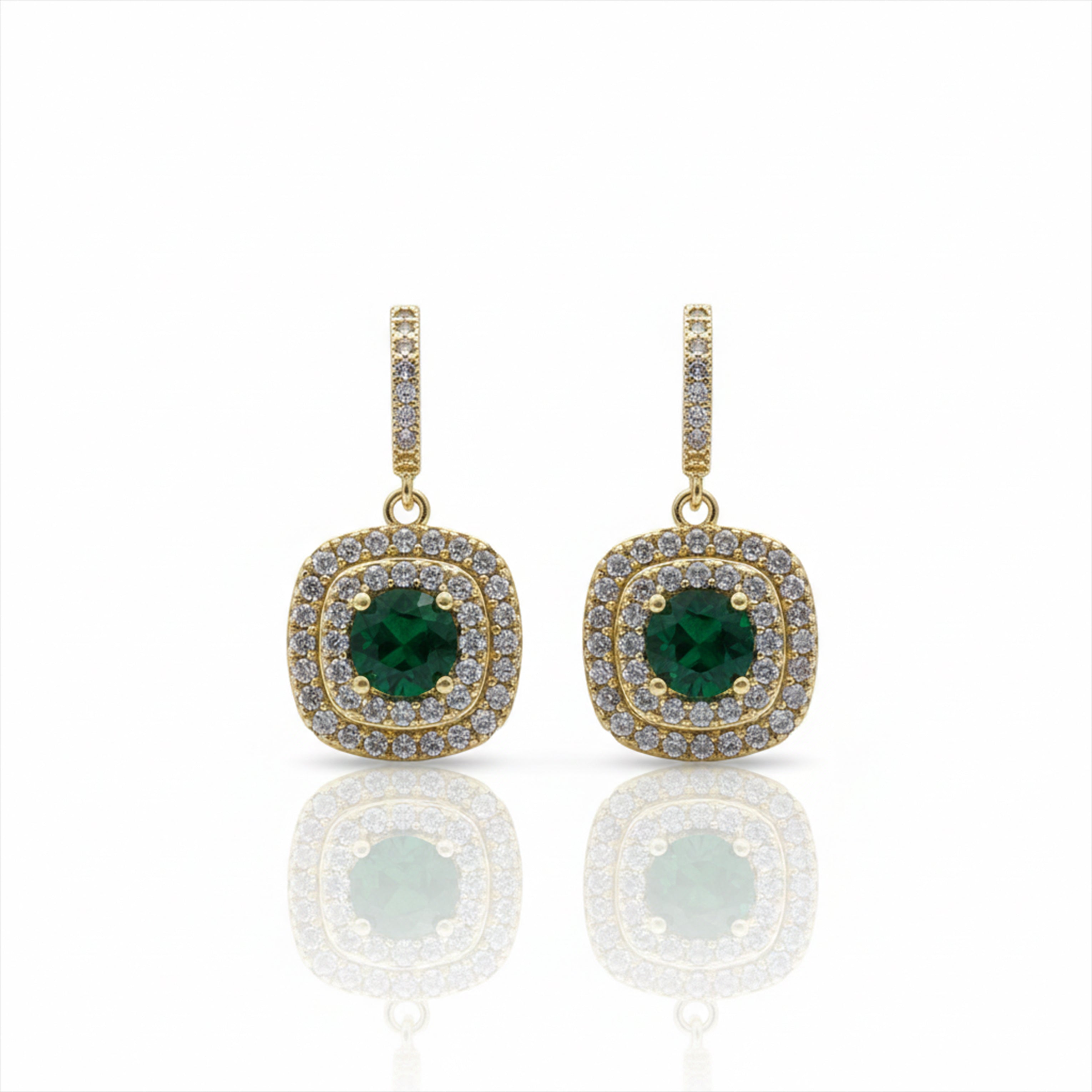 Emerald Green Crystal Drop Earrings GWE -134