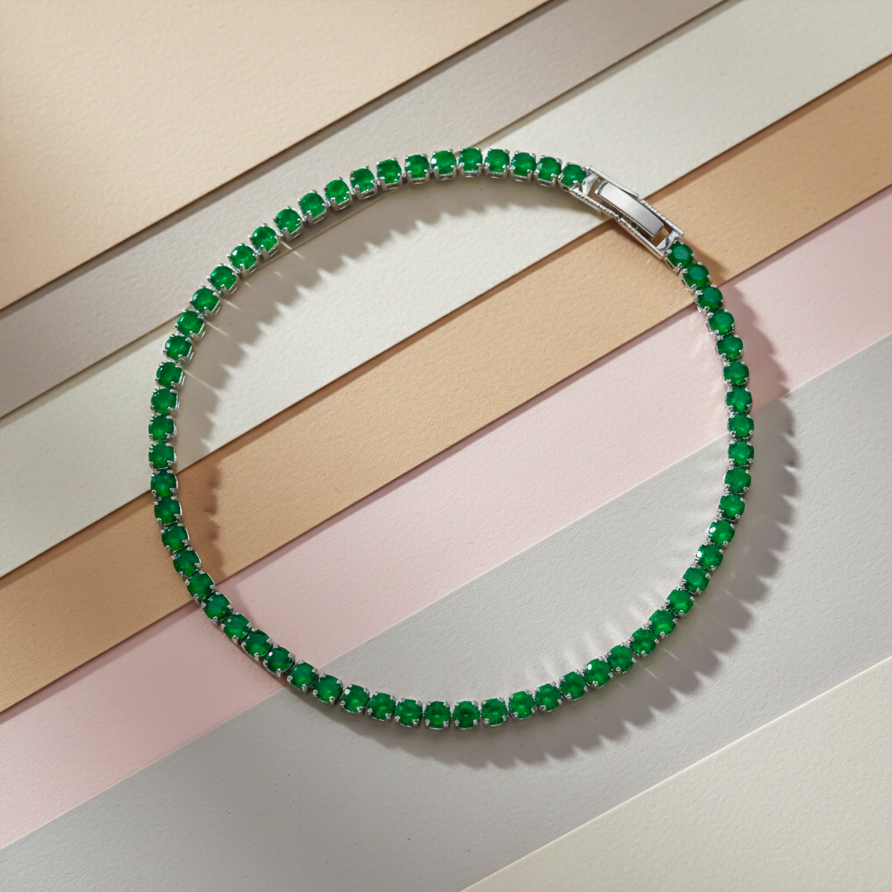 Emerald Green Tennis Bracelet GWB -76