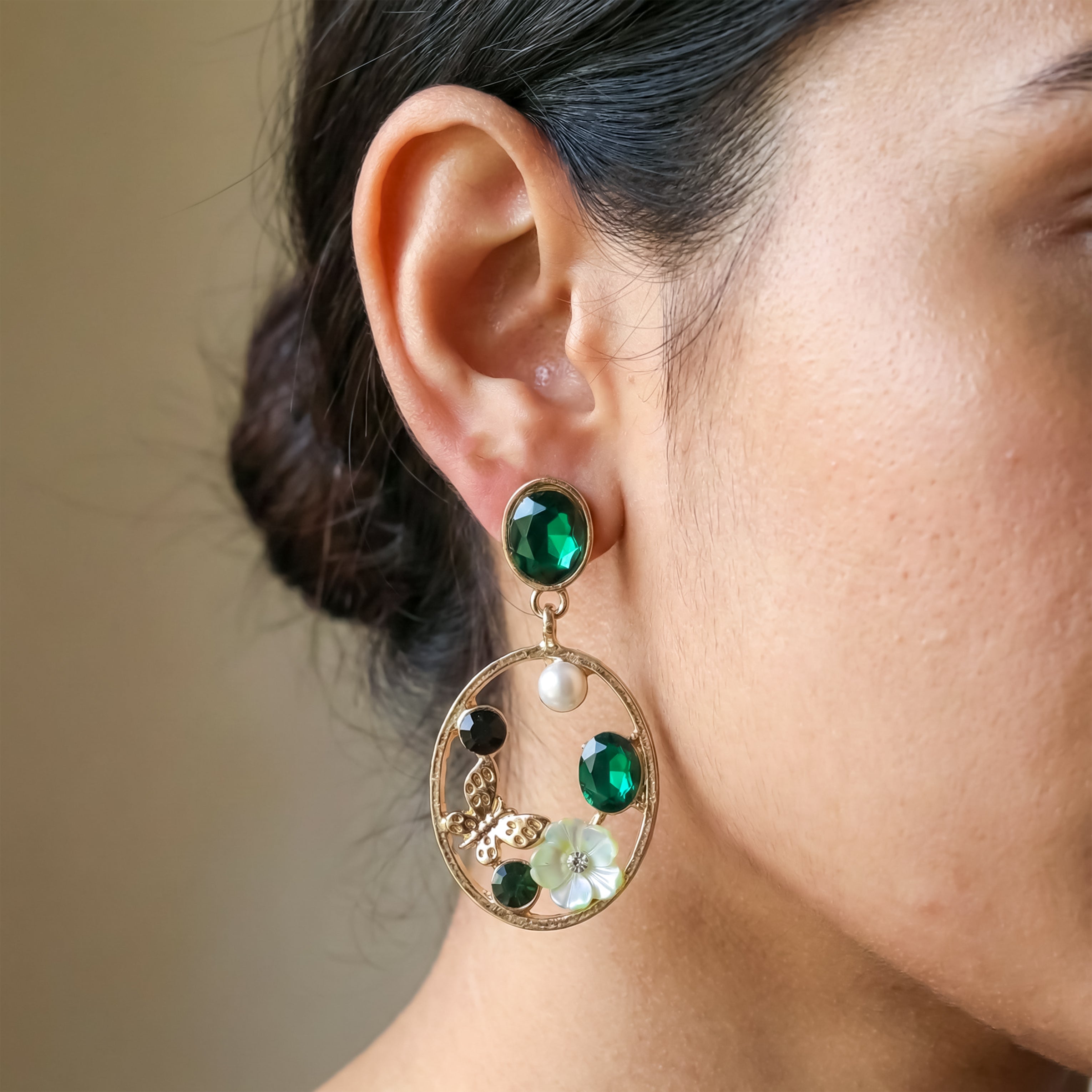 Vintage-Style Nature-Inspired Dangle Earrings GWE -178