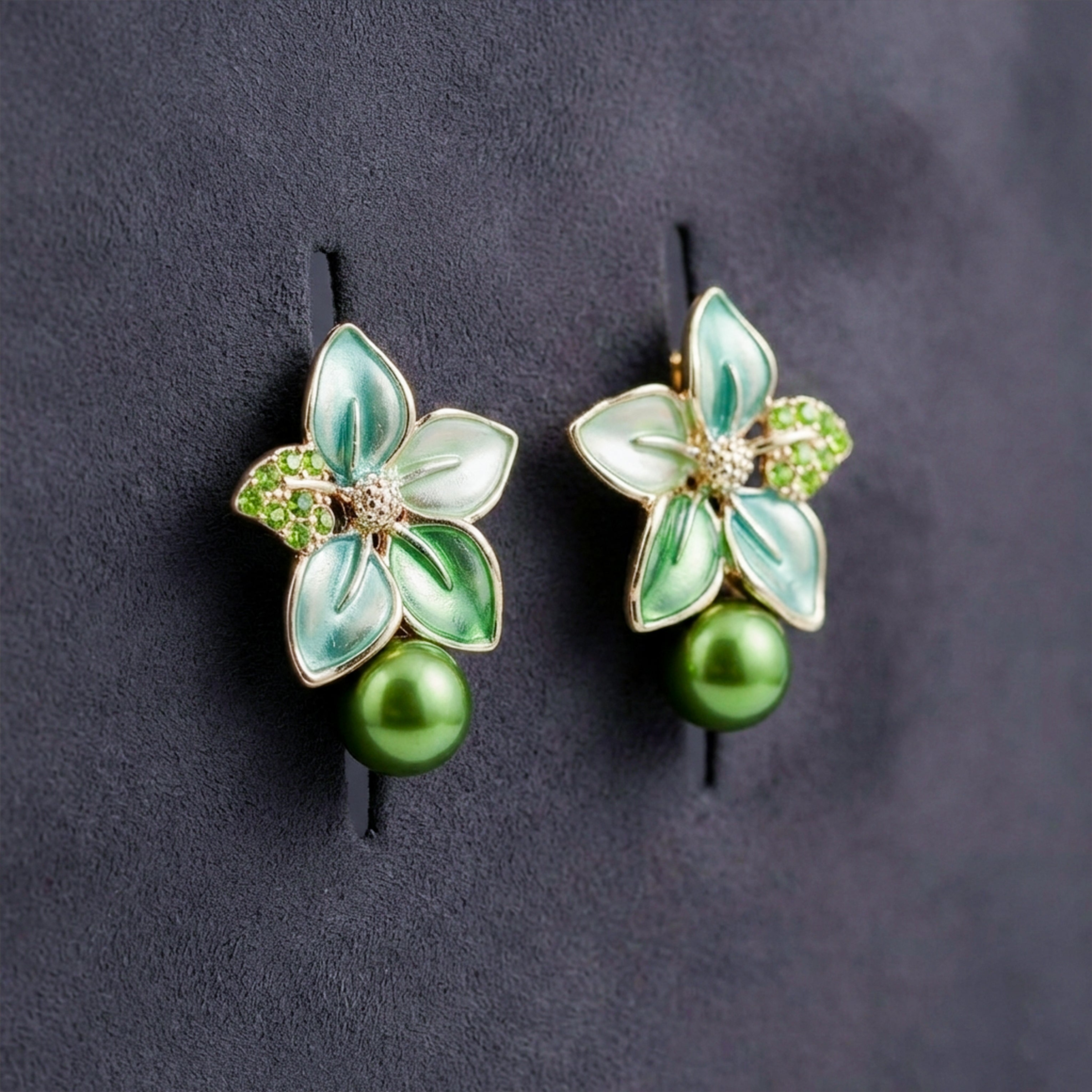 Enamel Pearl Earrings GWE -184