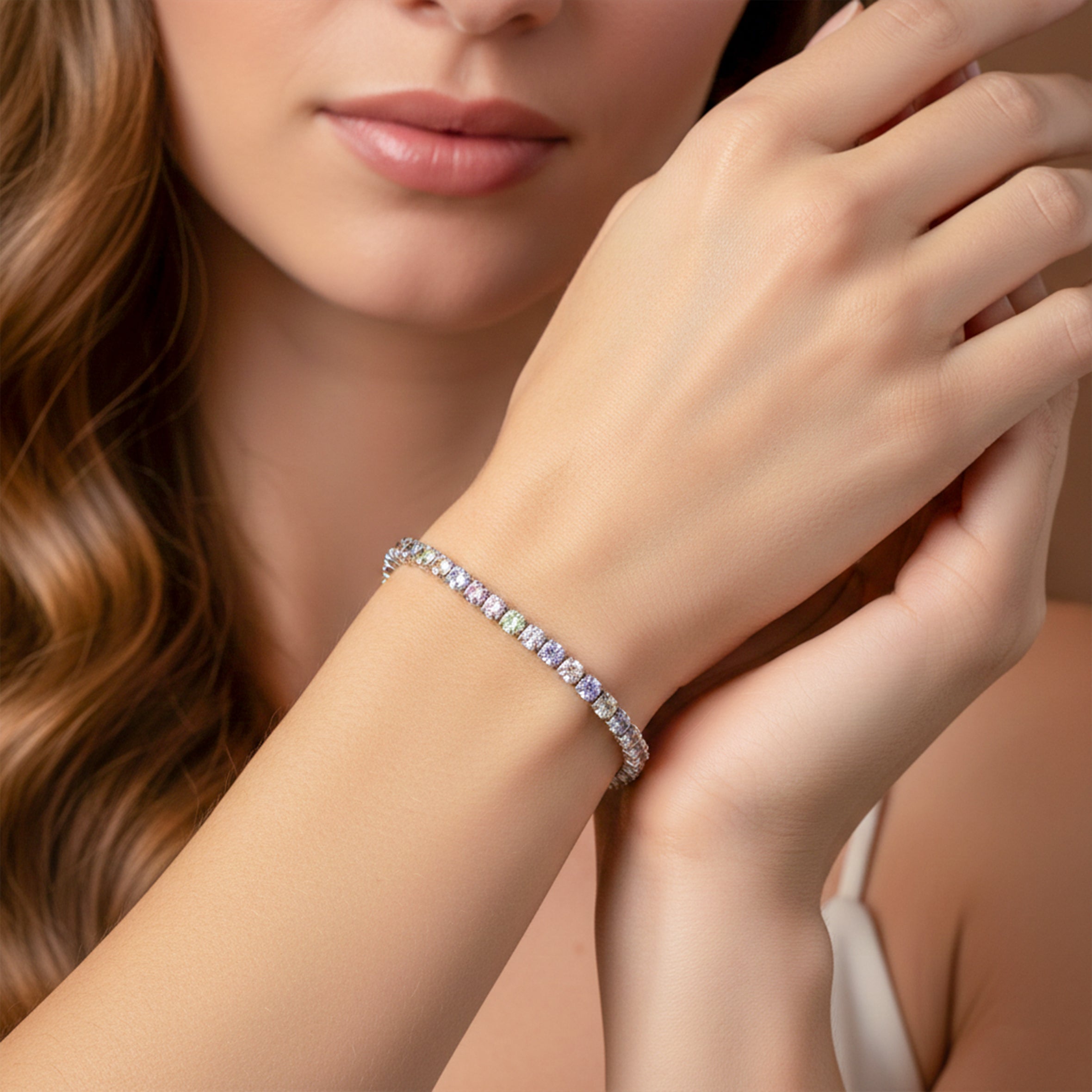 Pastel Multi-Color Tennis Bracelet GWB -65