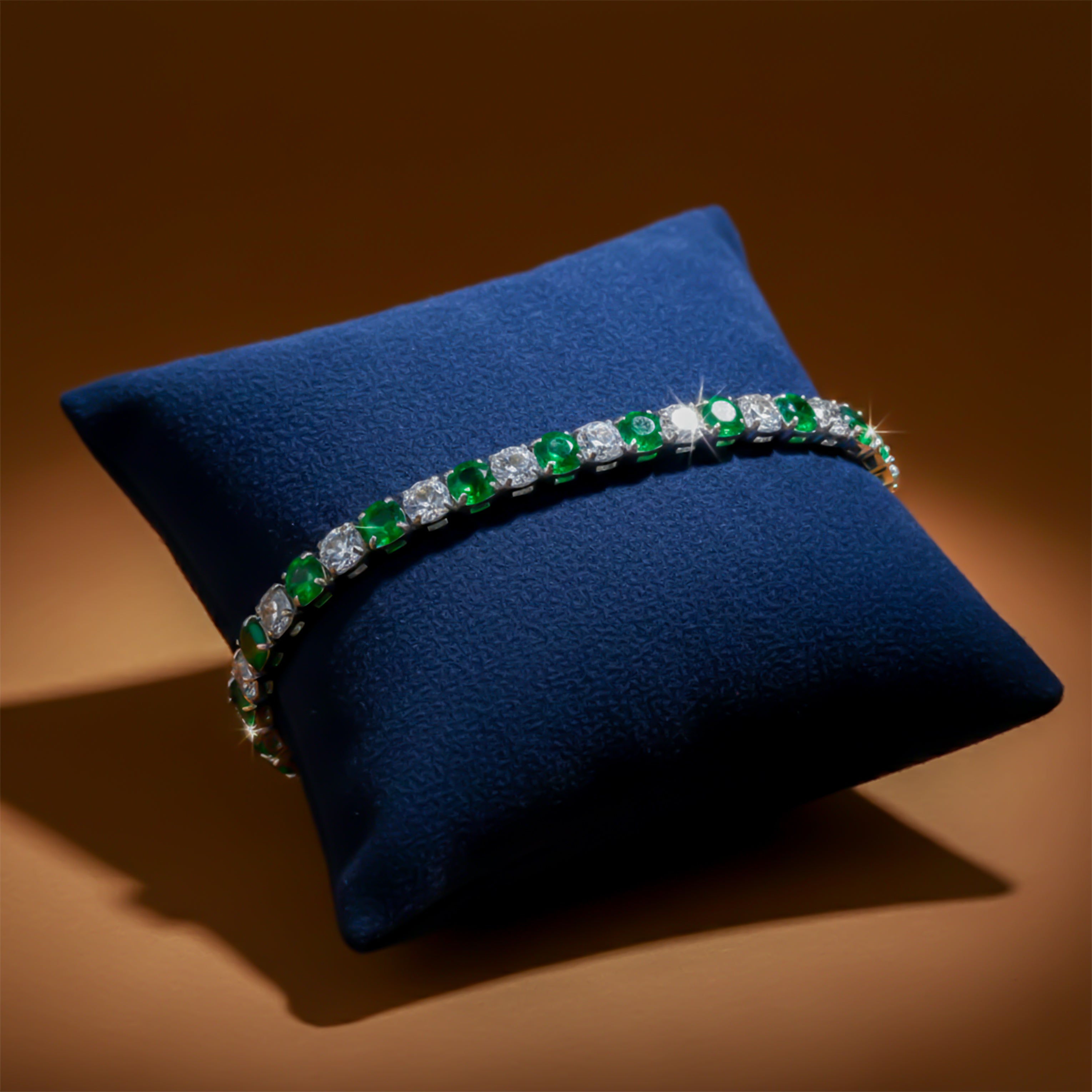 Emerald & Diamond Tennis Bracelet GWB -59