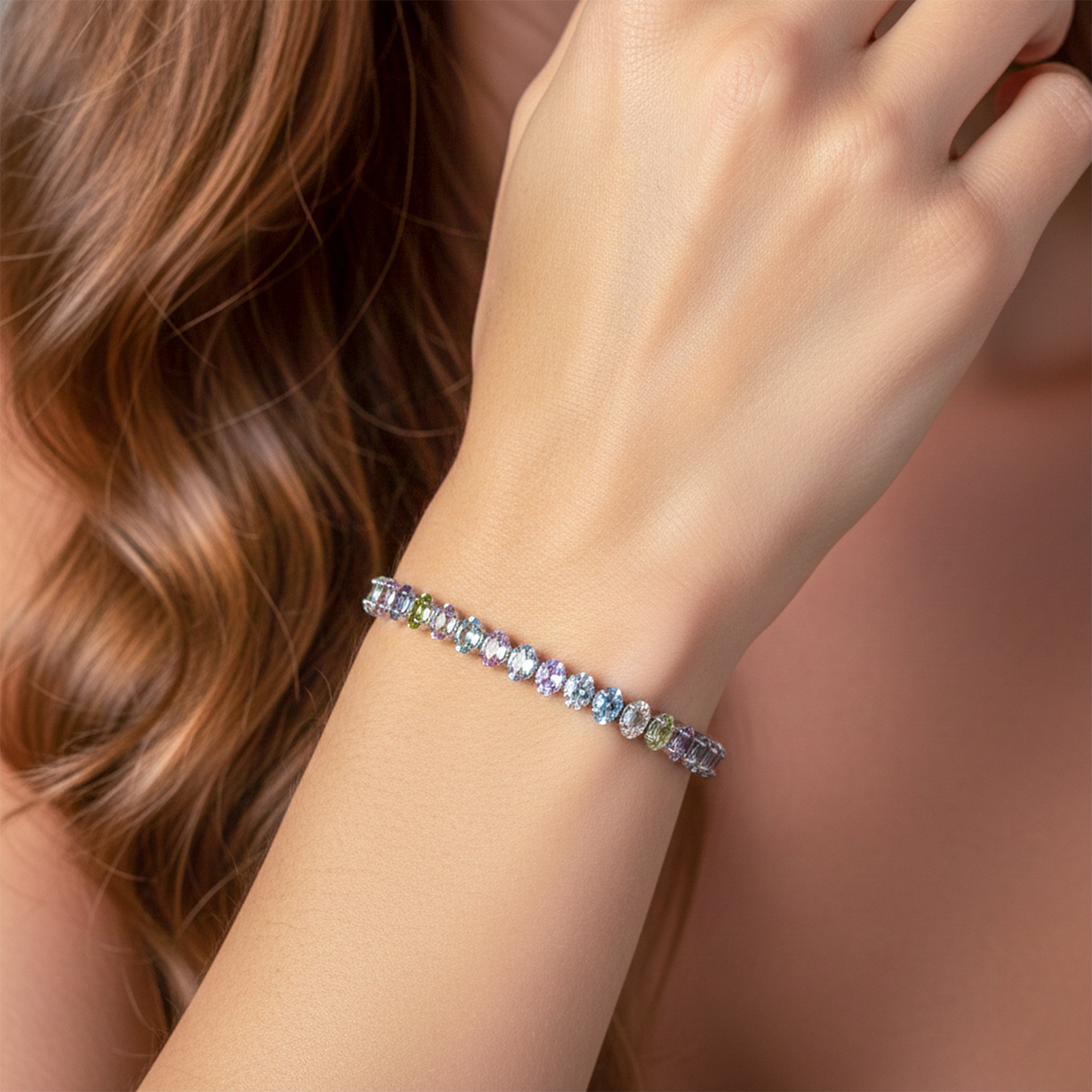 Pastel Multicolor Tennis Bracelet GWB -120