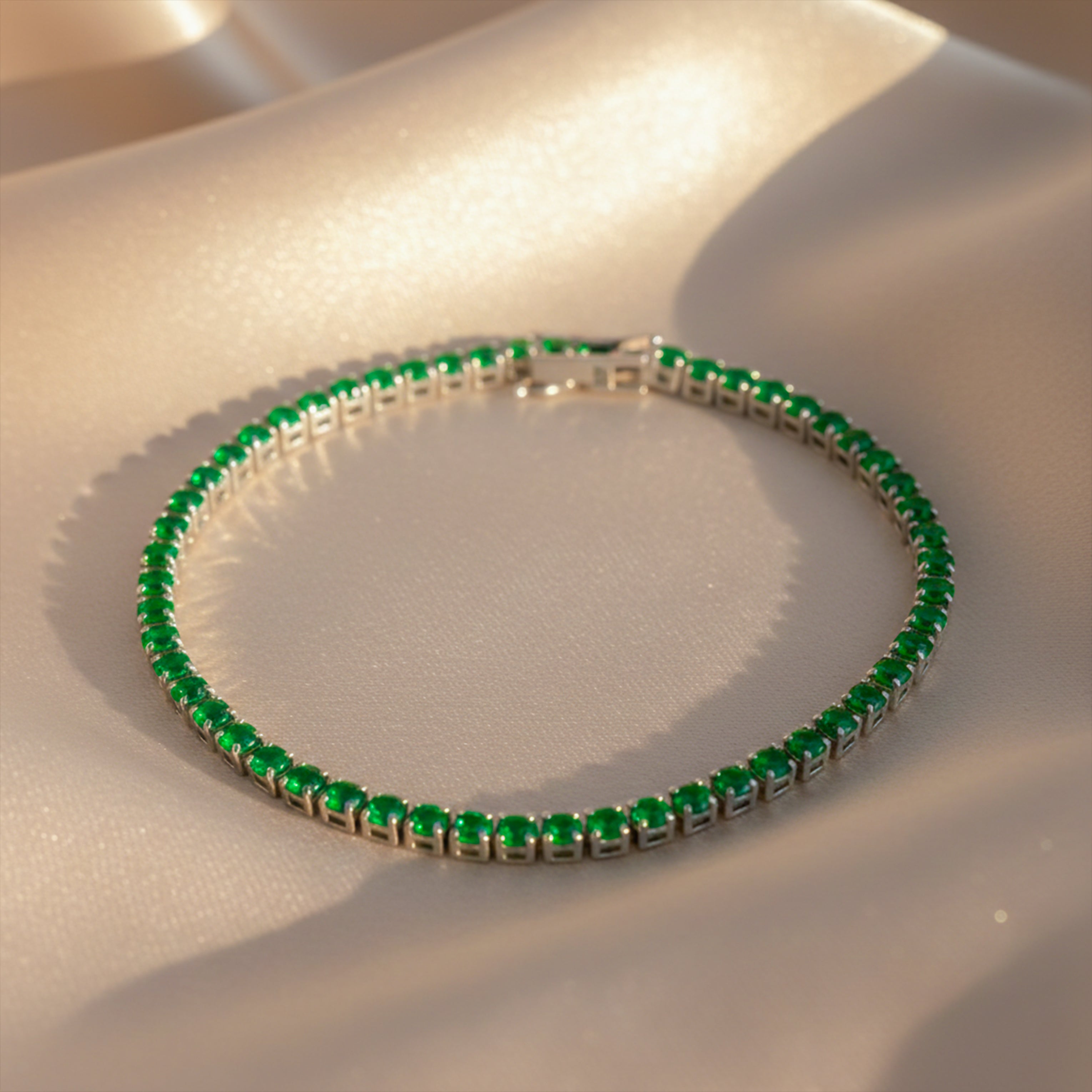 Emerald Green Tennis Bracelet GWB -76