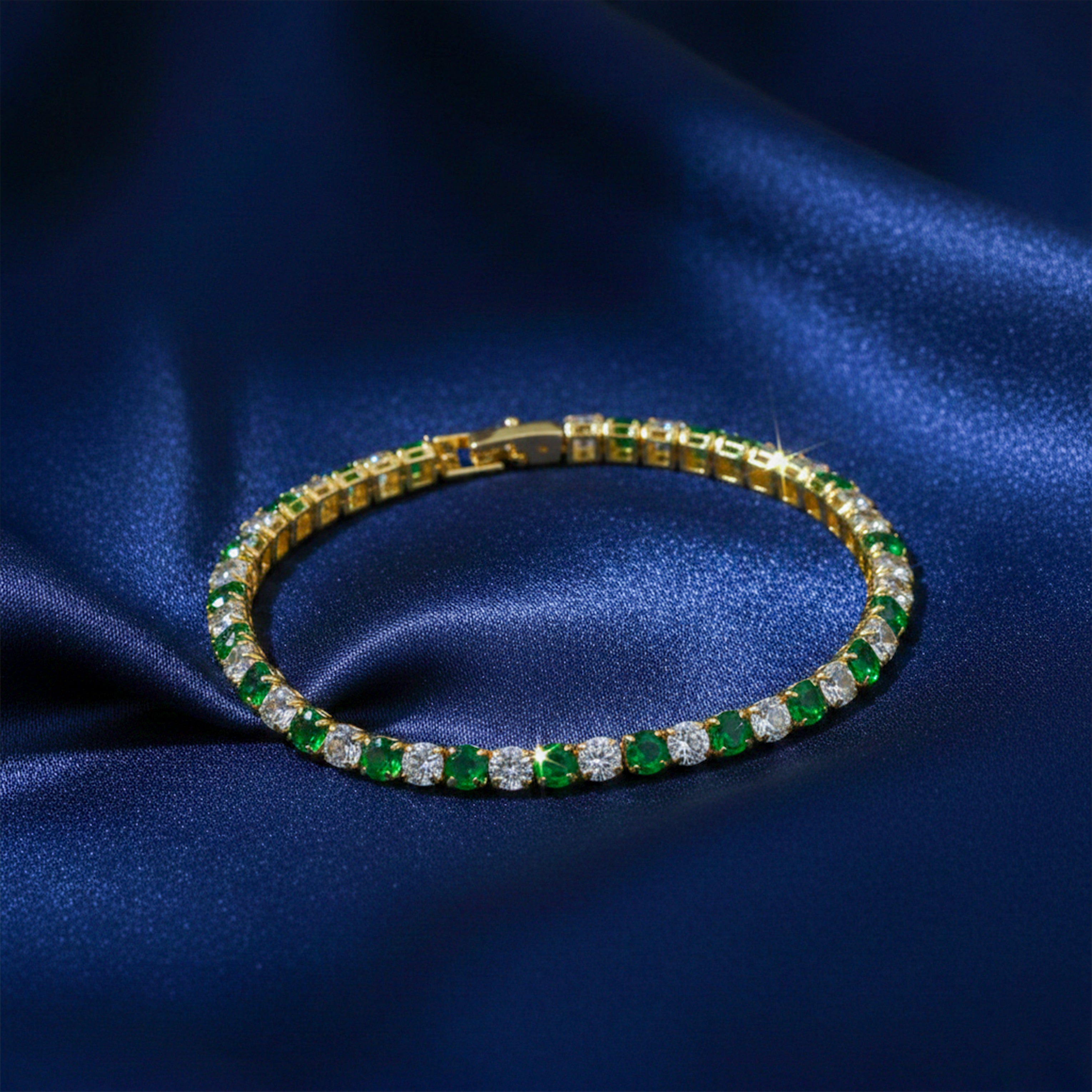 Emerald & Diamond Tennis Bracelet GWB -62