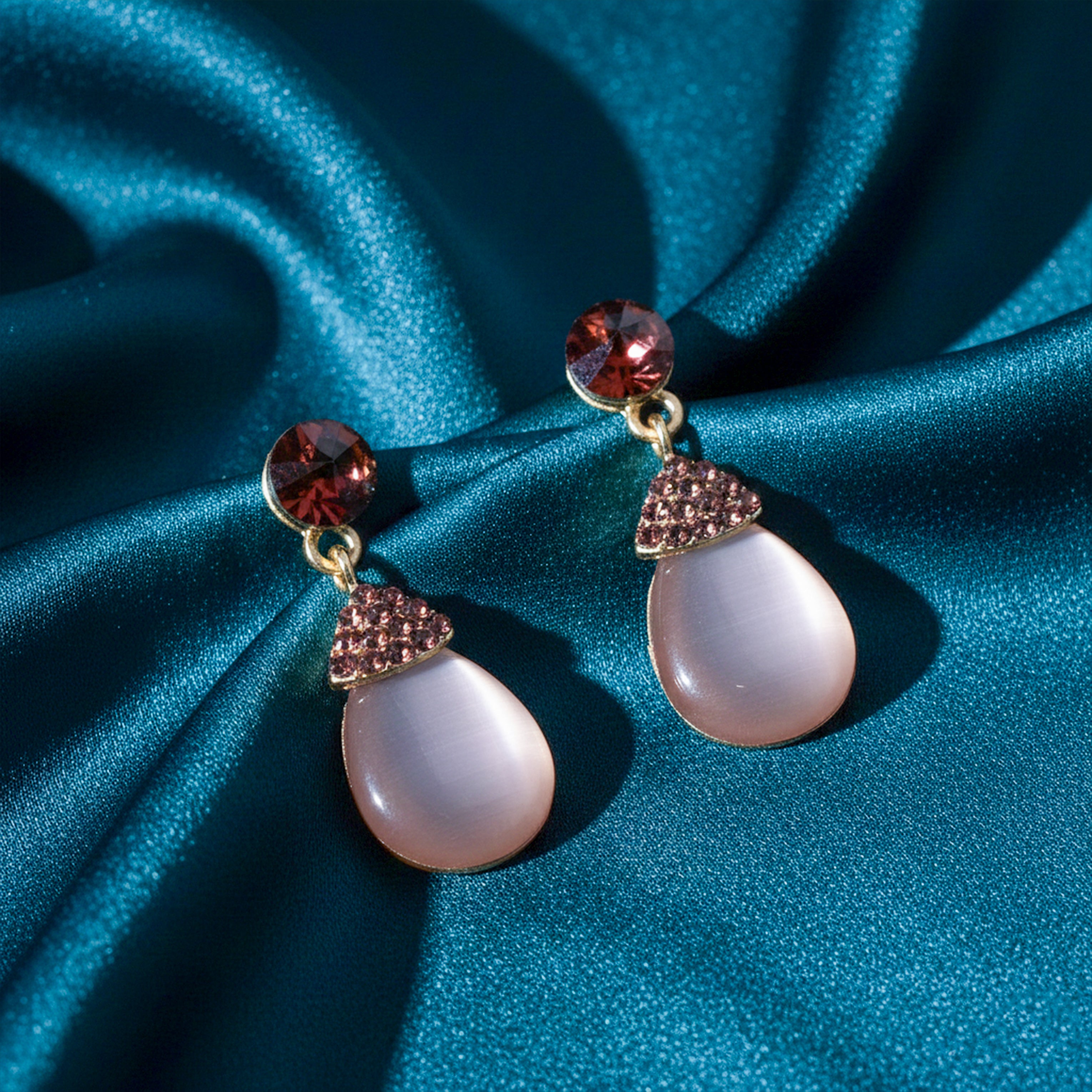 Smoky Teardrop Crystal Earrings GWE -214