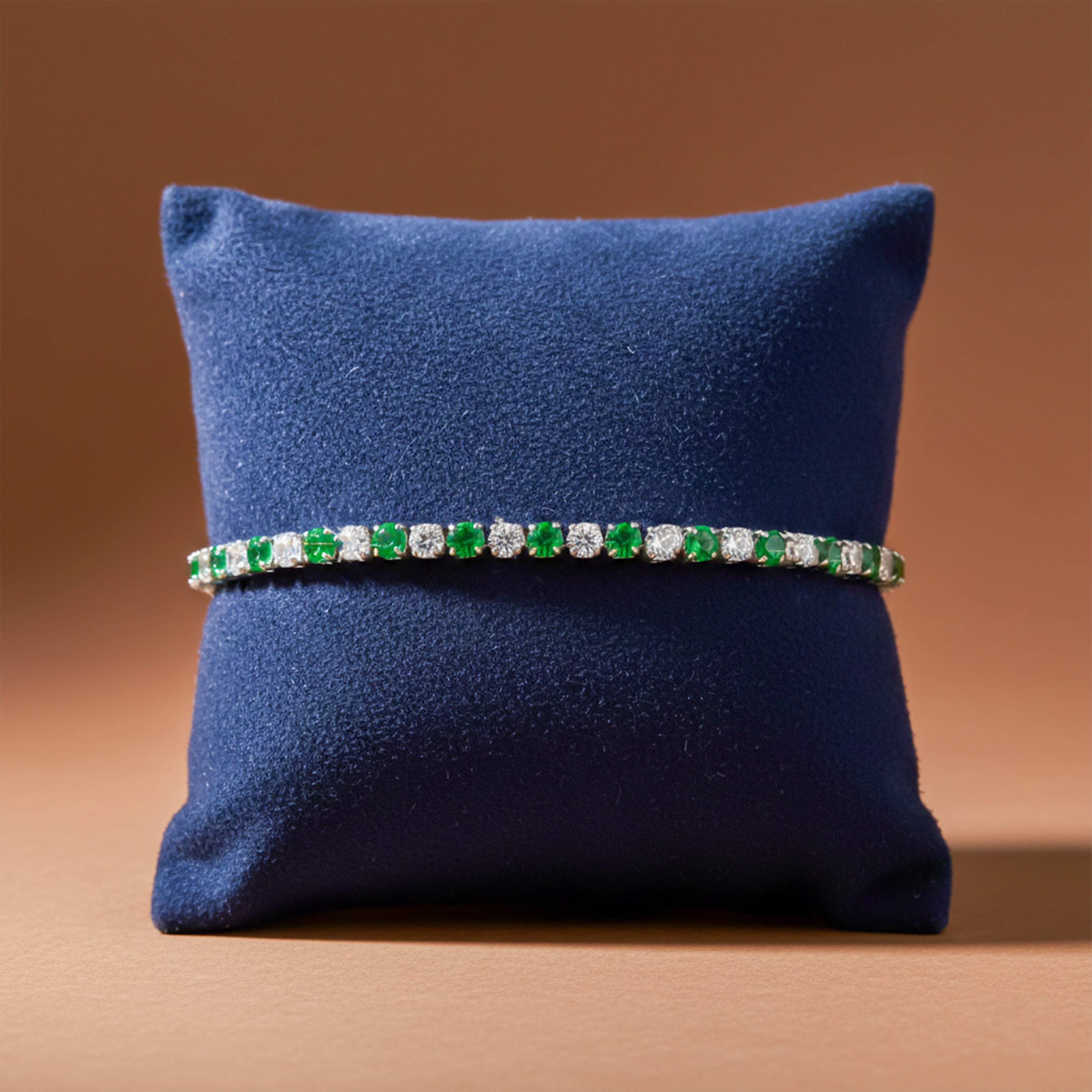 Emerald & Diamond Tennis Bracelet GWB -70