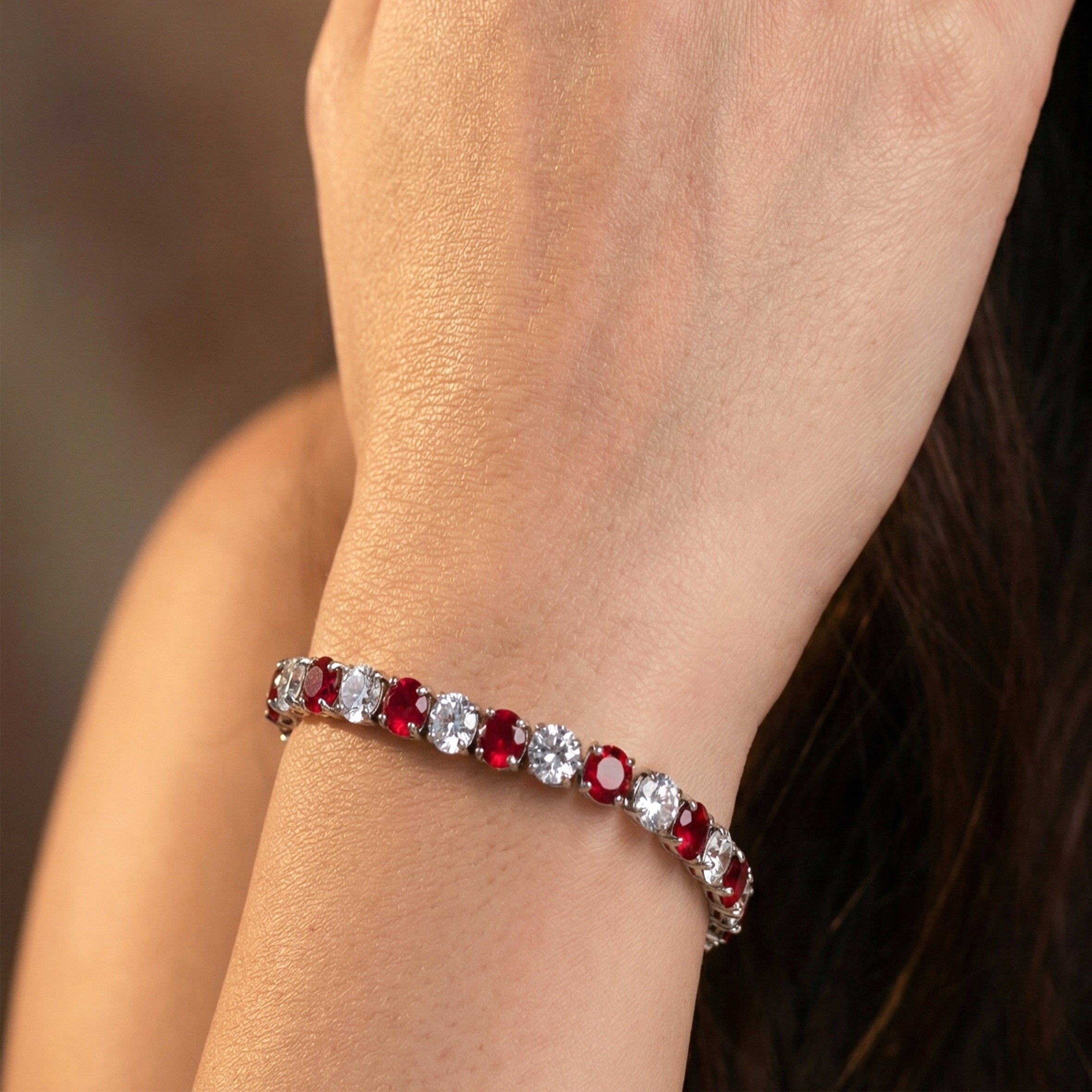 Ruby & Diamond Tennis Bracelet GWB -67