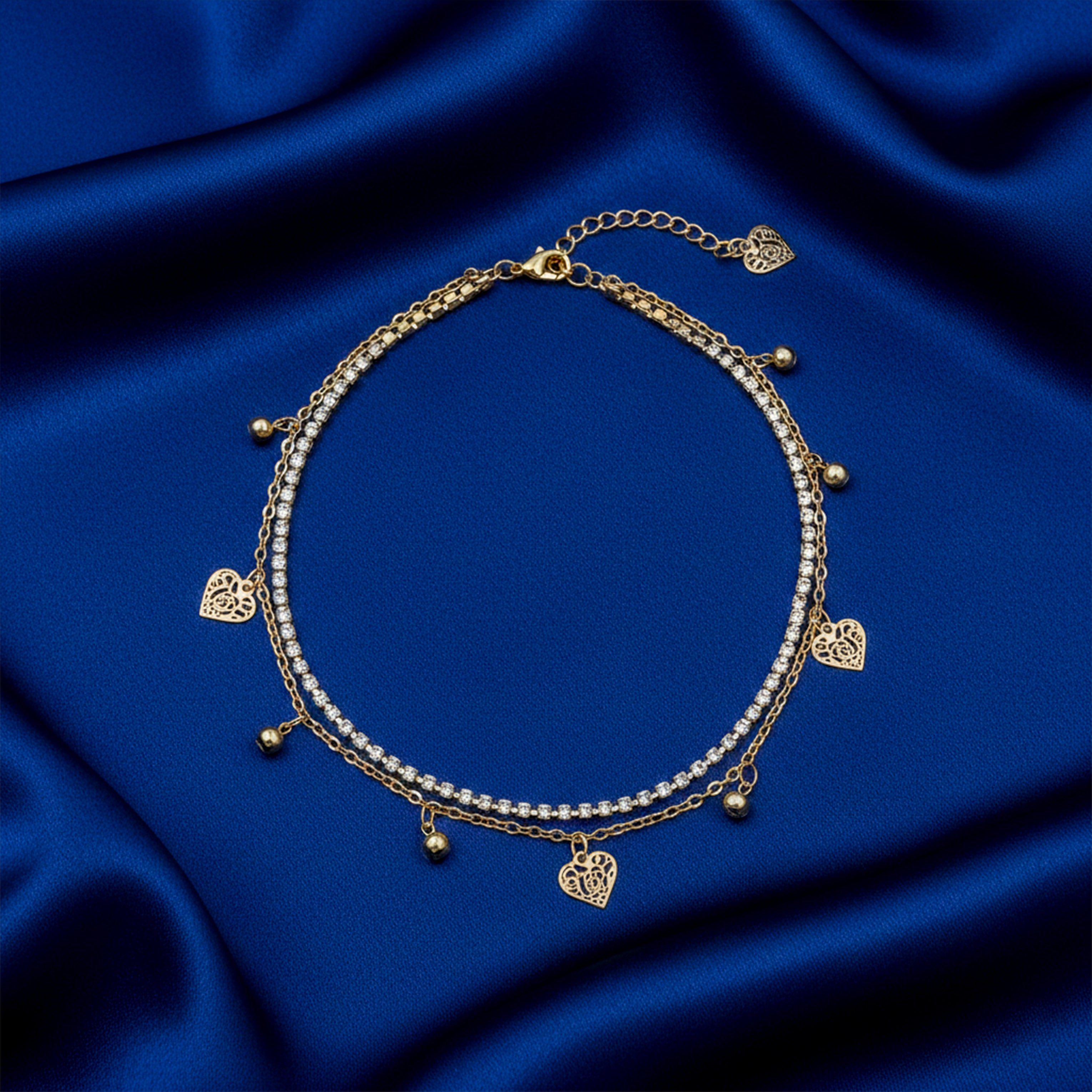 Heart Layered Anklet GWA -38