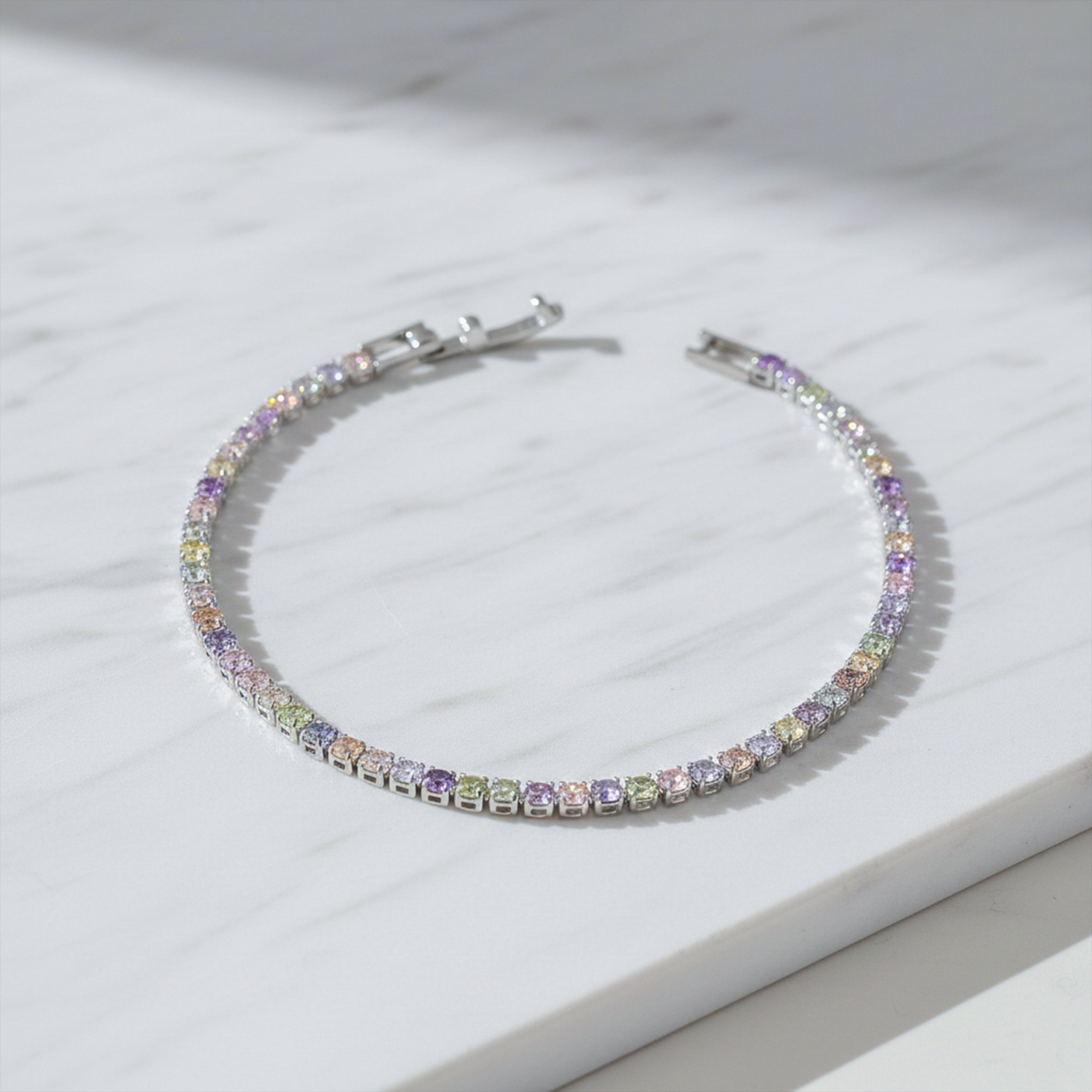 Pastel Multi-Color Tennis Bracelet GWB -65