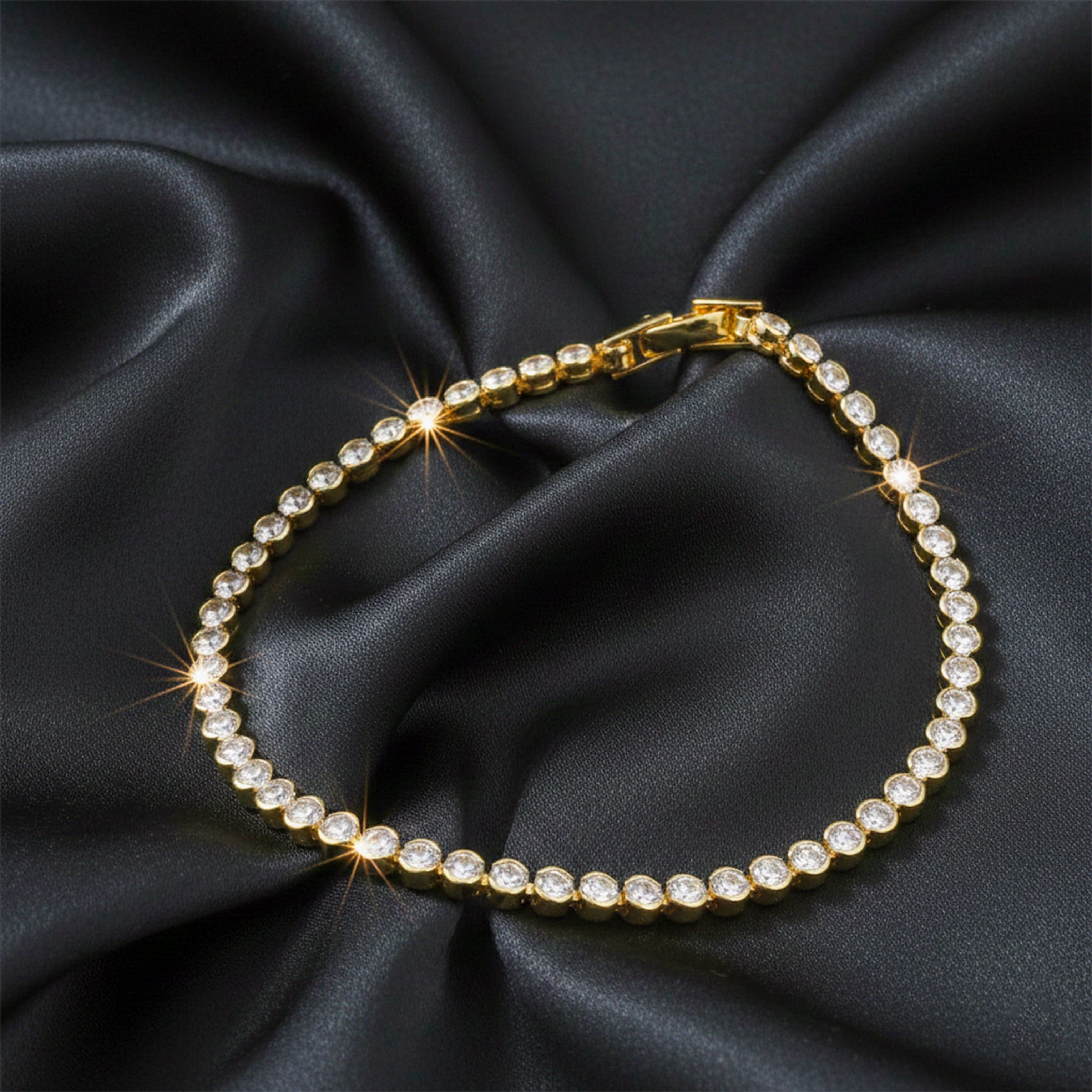Golden Sparkle Tennis Bracelet GWB -38