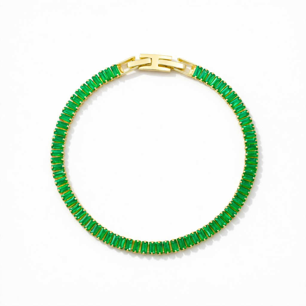 Emerald Baguette Tennis Bracelet GWB -121