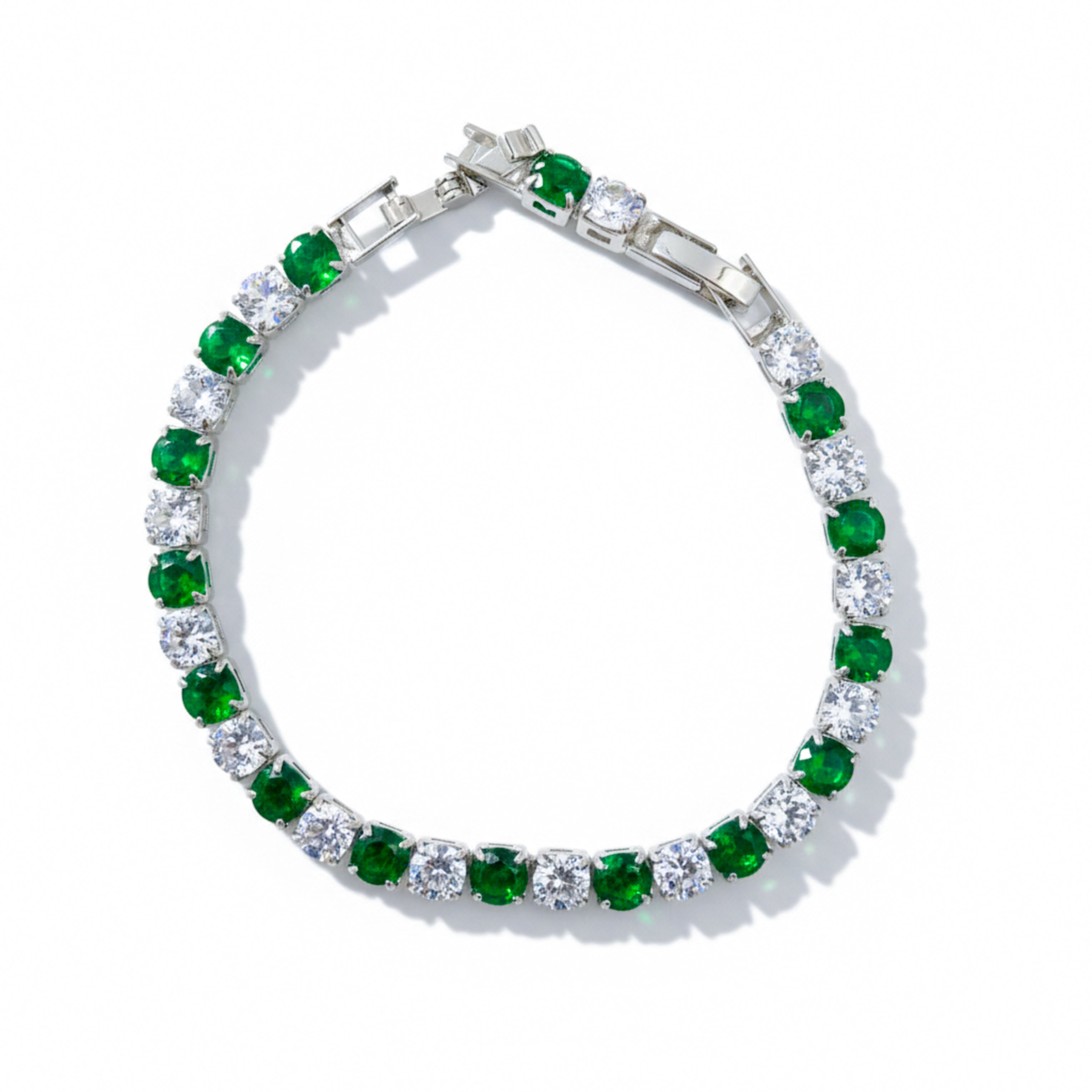 Emerald & Diamond Tennis Bracelet GWB -59