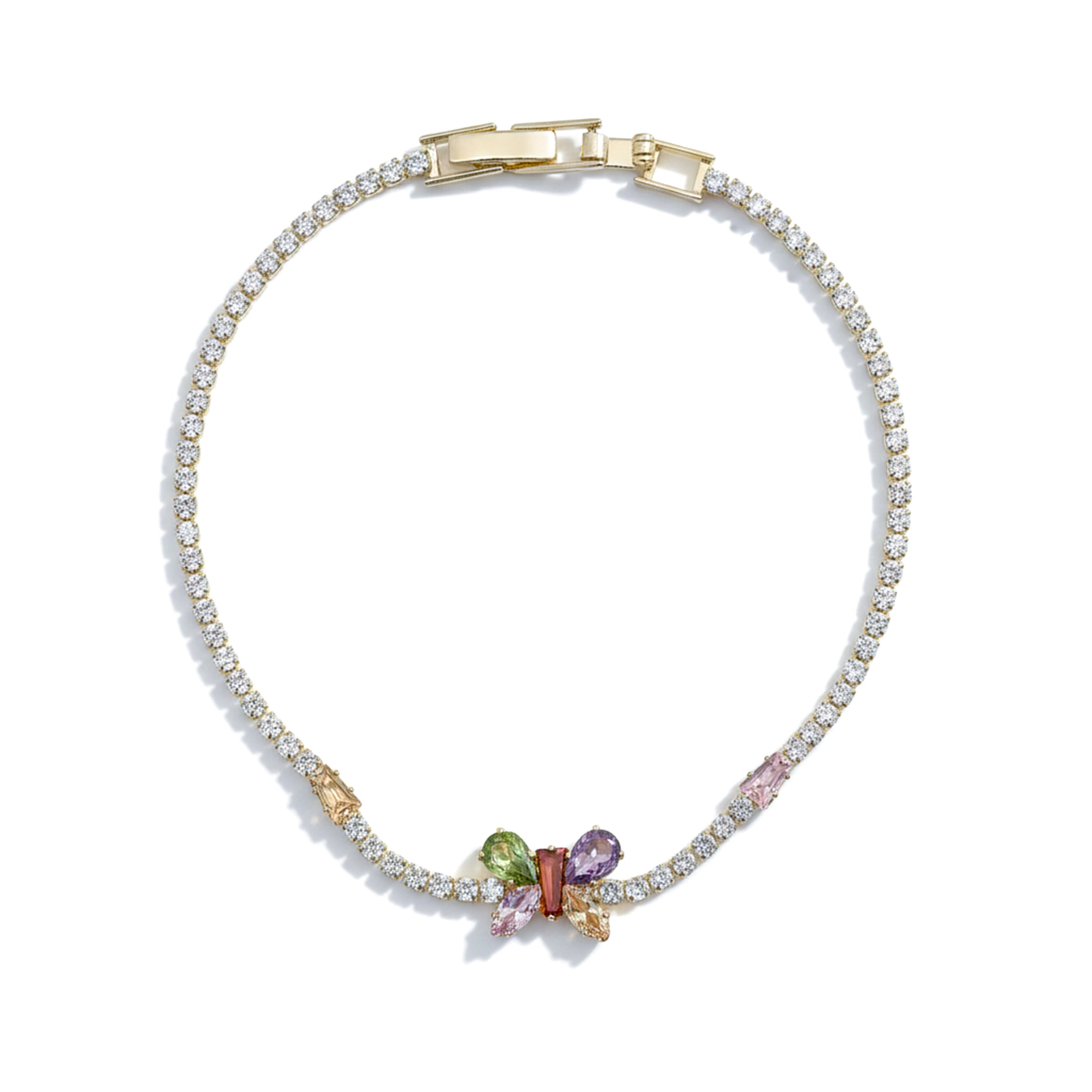 Multicolor Floral Tennis Bracelet GWB -102