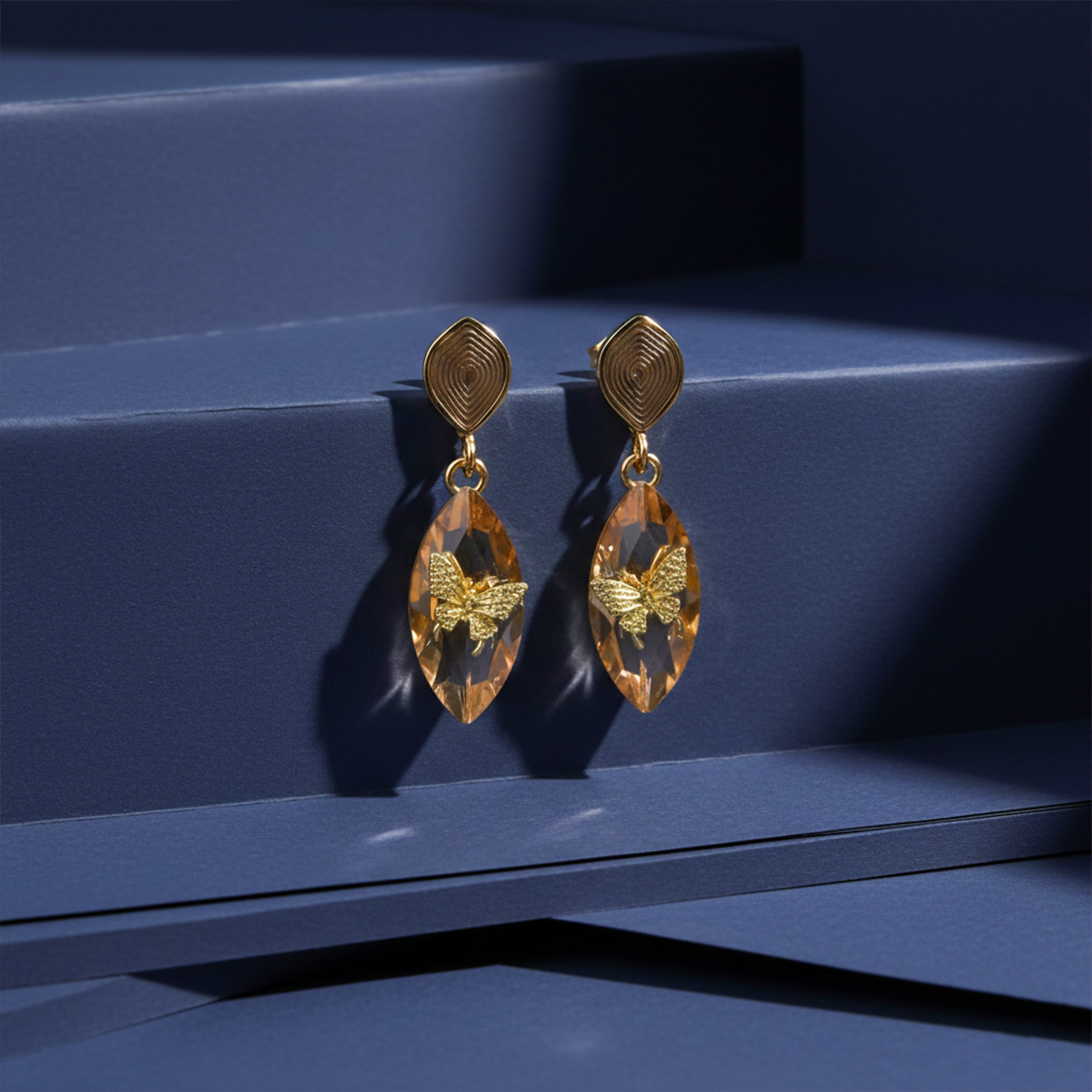 Champagne Butterfly Earrings GWE -217
