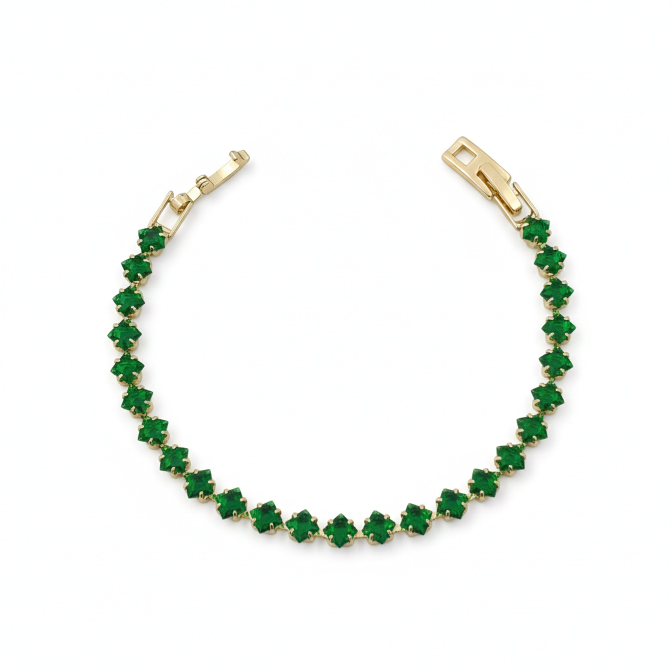 Emerald Clover Tennis Bracelet GWB -118