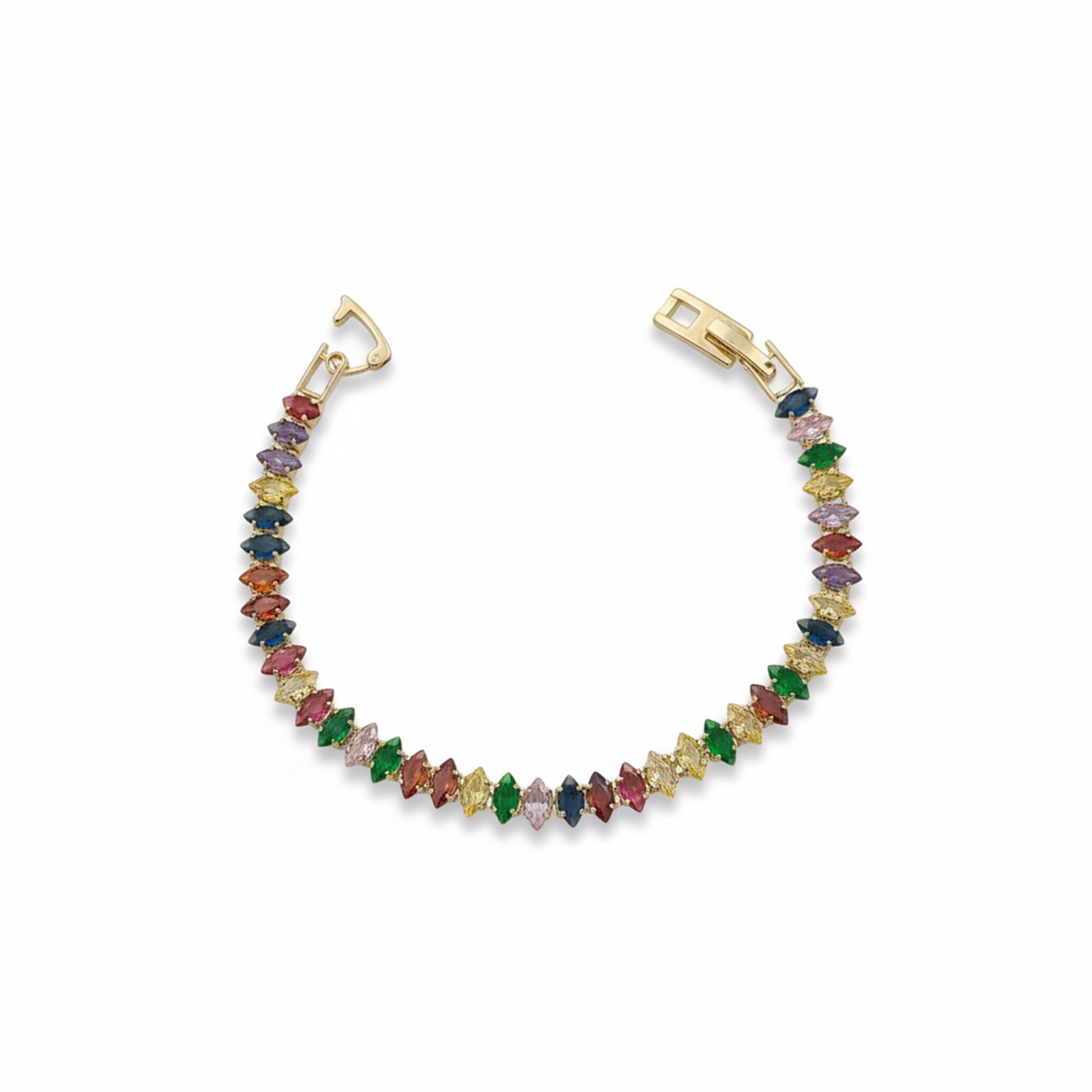 Rainbow Marquise Tennis Bracelet GWB -133