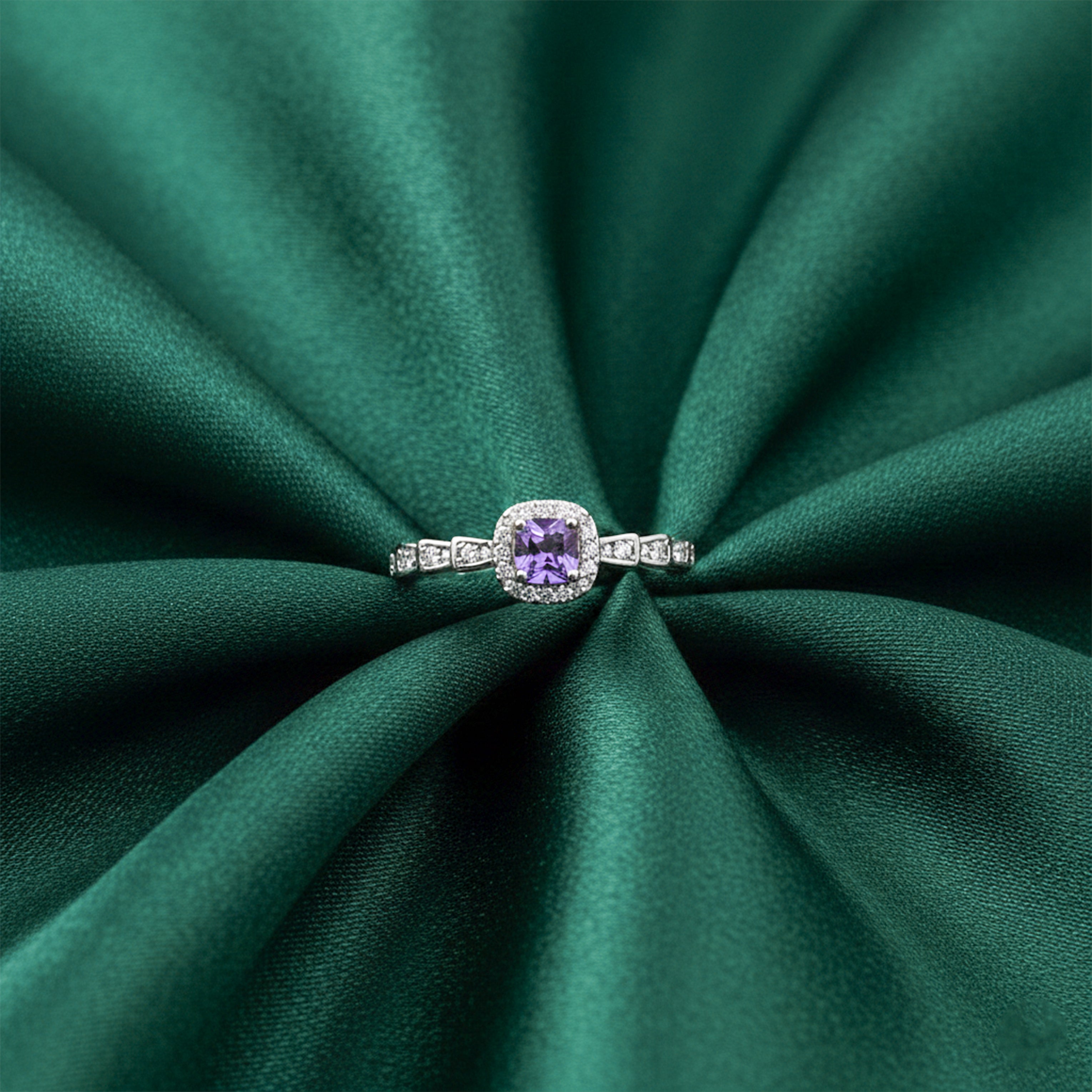 Lavender Halo Adjustable Ring GWR -41