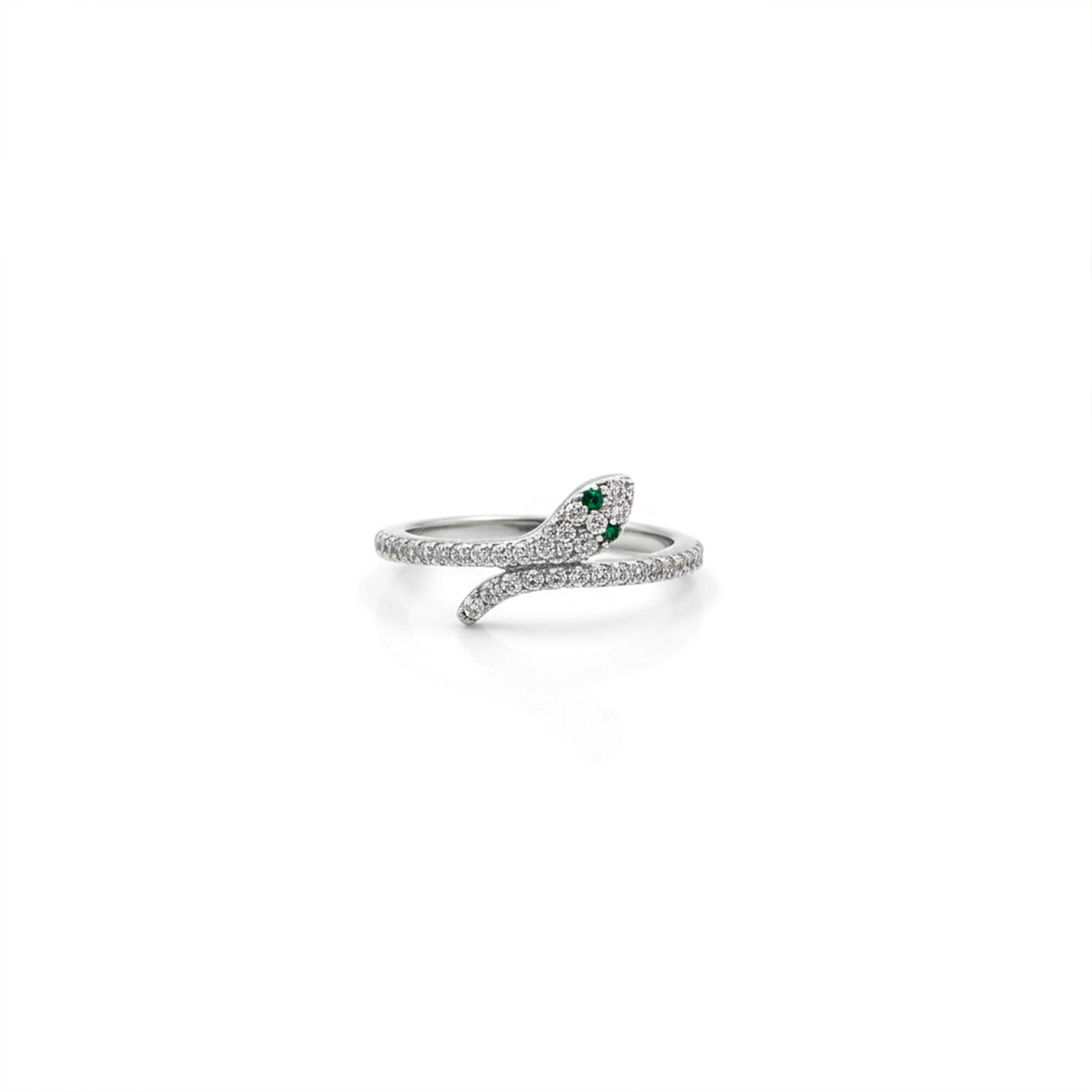 Slim Emerald Snake Wrap Ring GWR -76