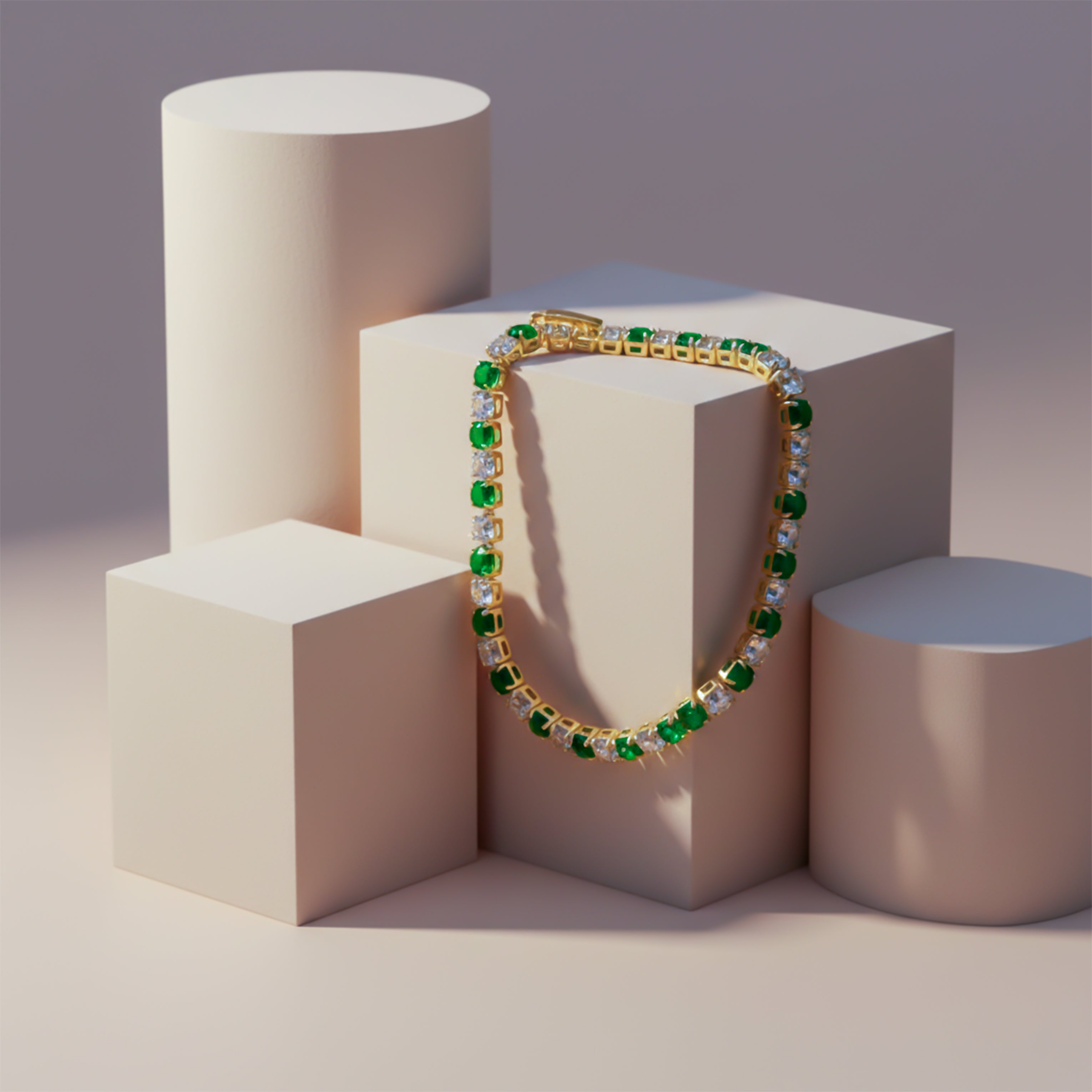 Emerald & Diamond Tennis Bracelet GWB -62