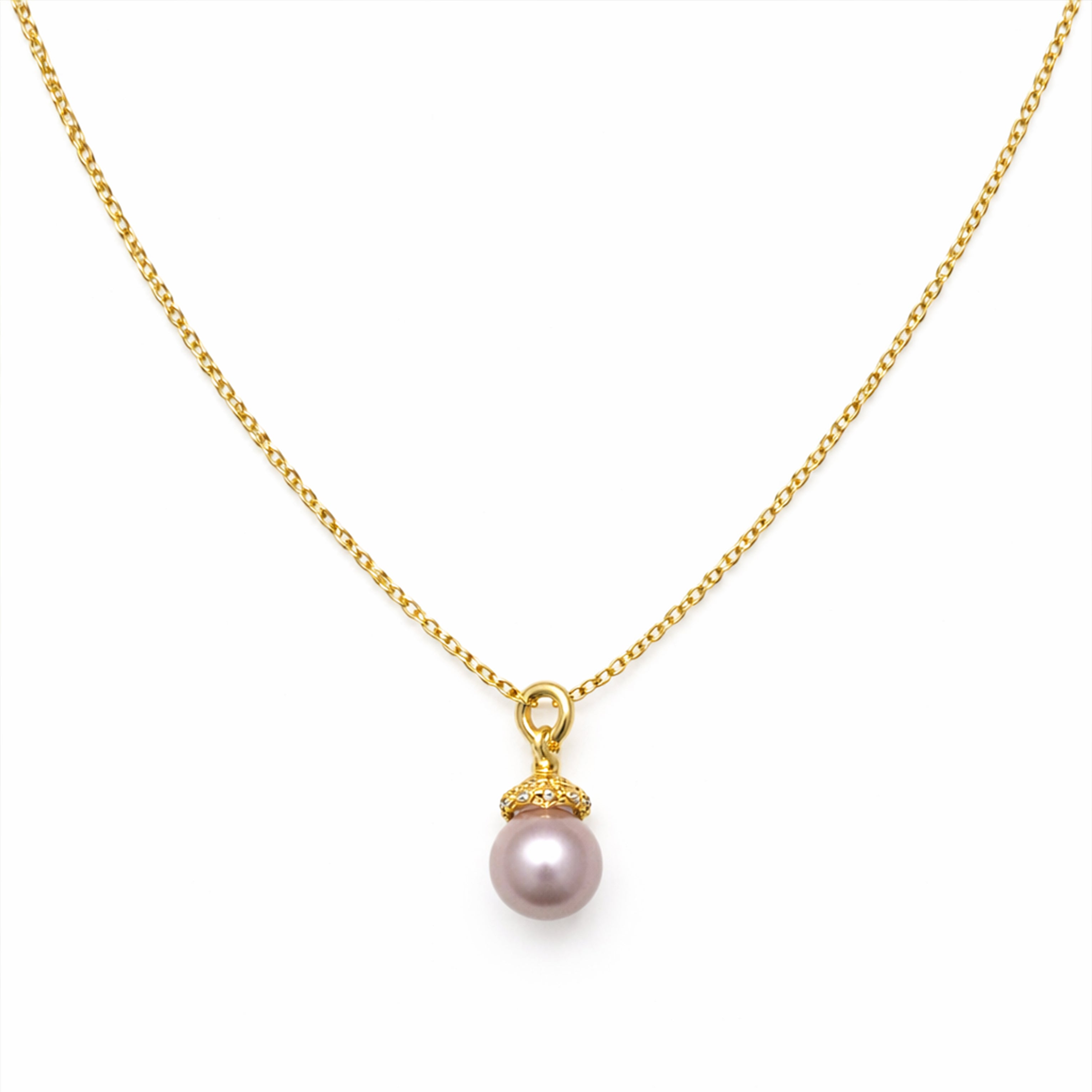 Golden Infinity Pearl Pendant Necklace GWN -38