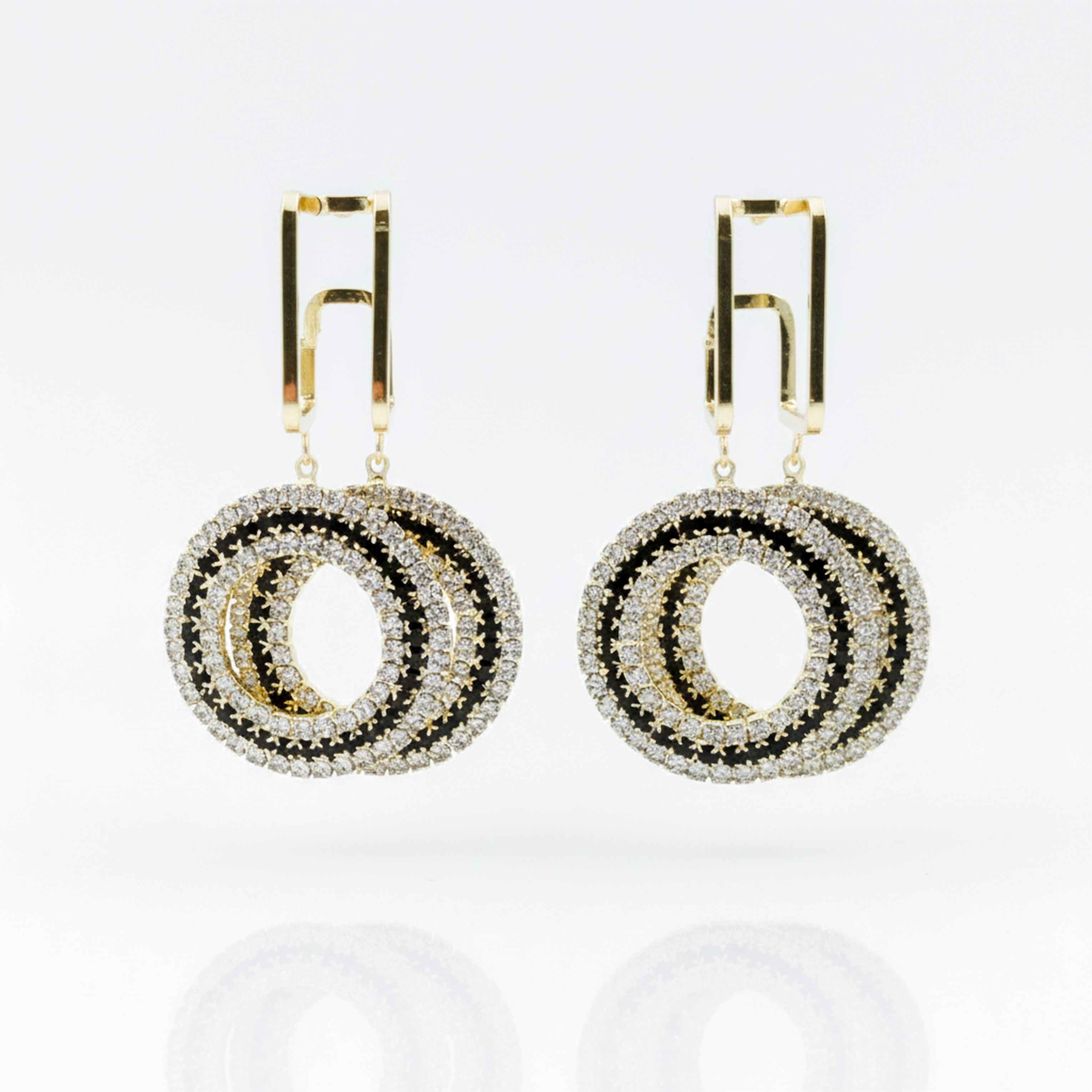 Royal Noir Crystal Drop Earrings GWE -162