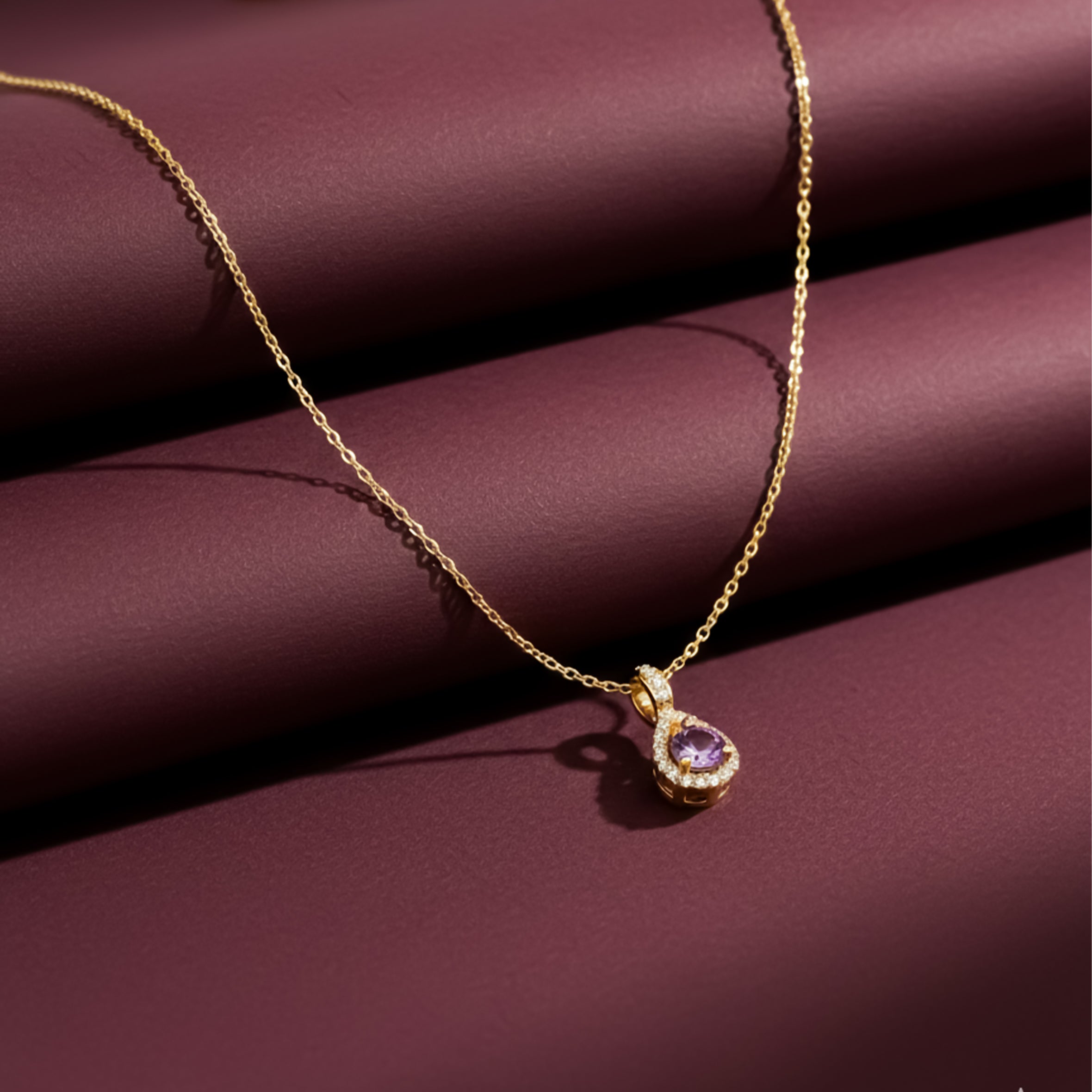 Amethyst-Purple Crystal Women Neckless GWN -89