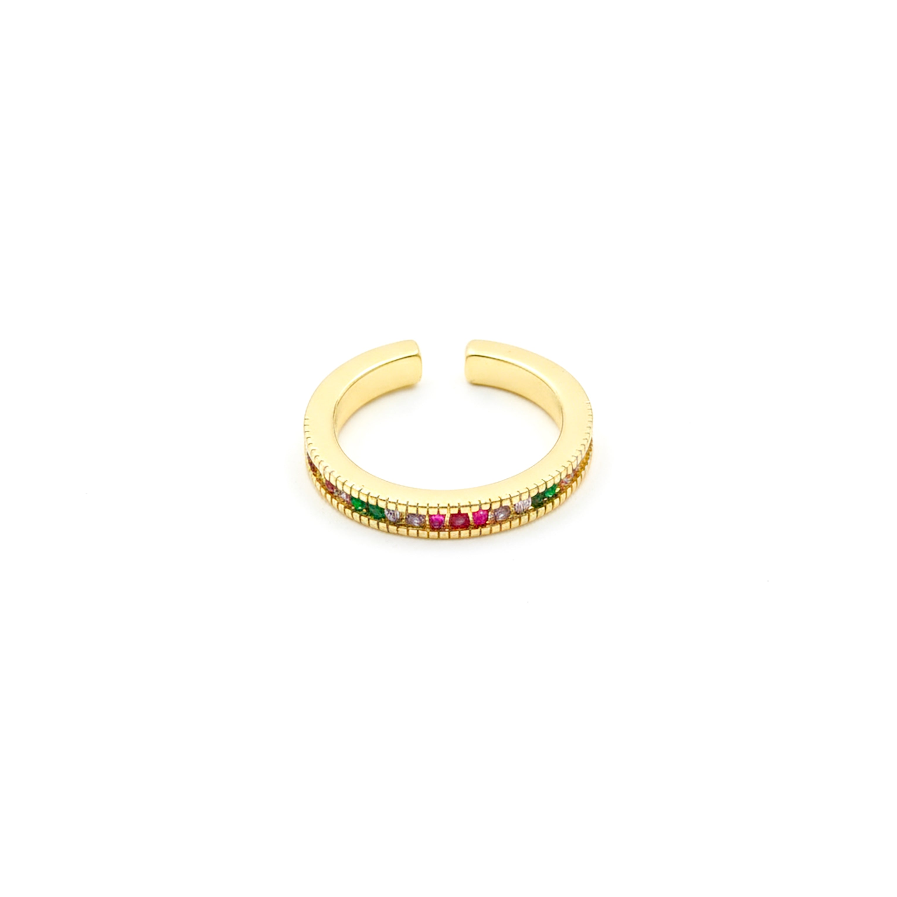 Golden Rainbow Charm Band Ring GWR -53