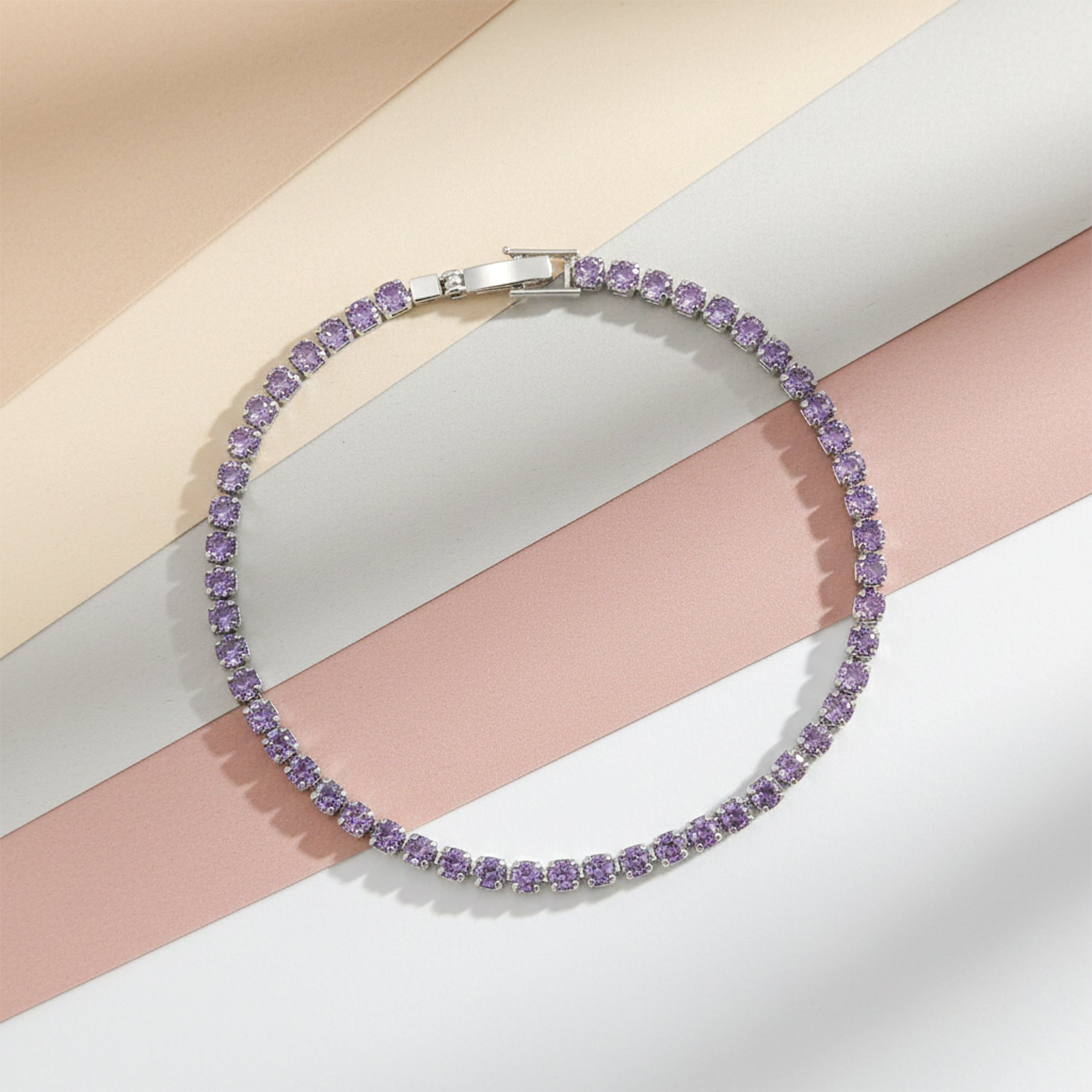 Royal Lavender Crystal Bracelet GEB -56