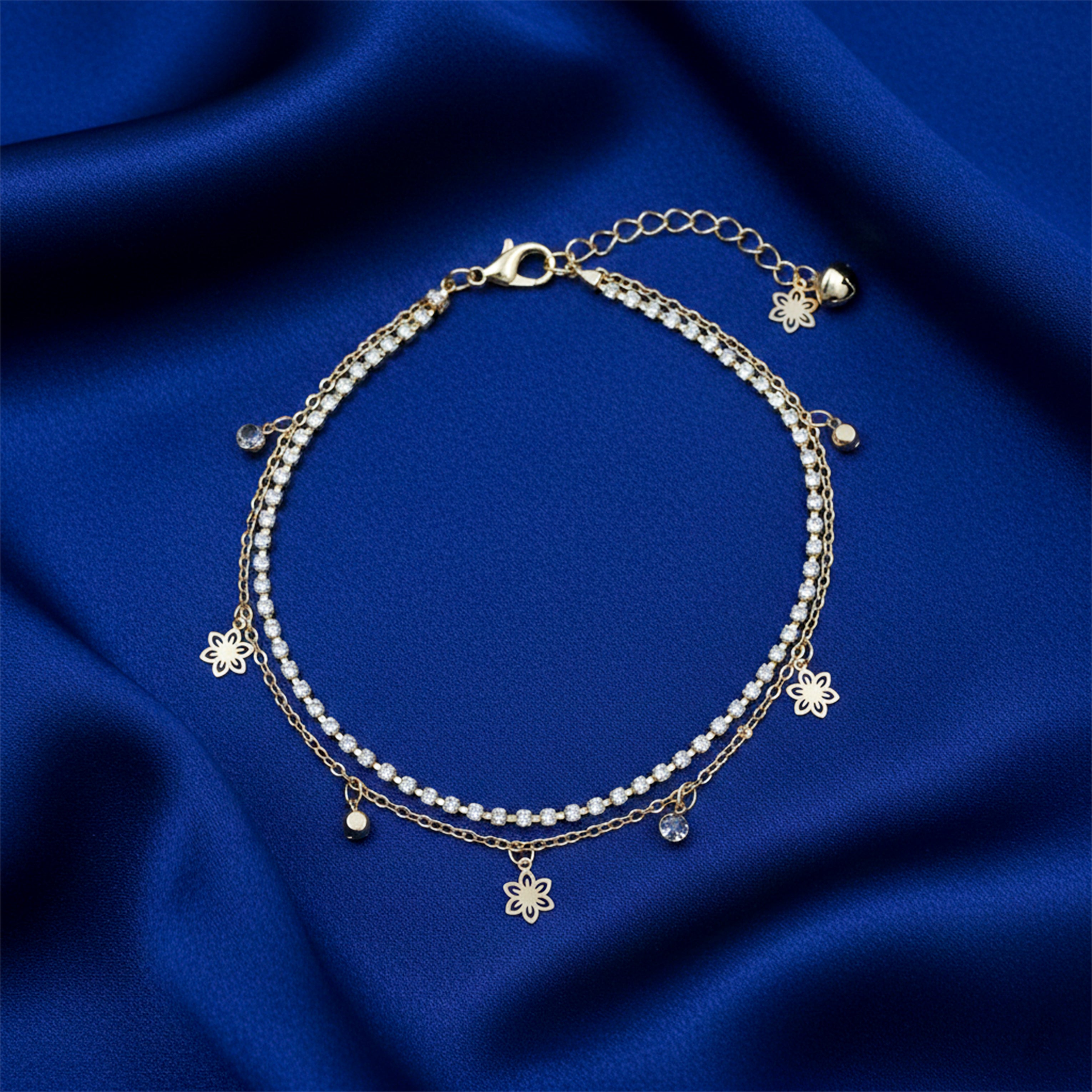 Crystal Double Layer Anklet GWA -39