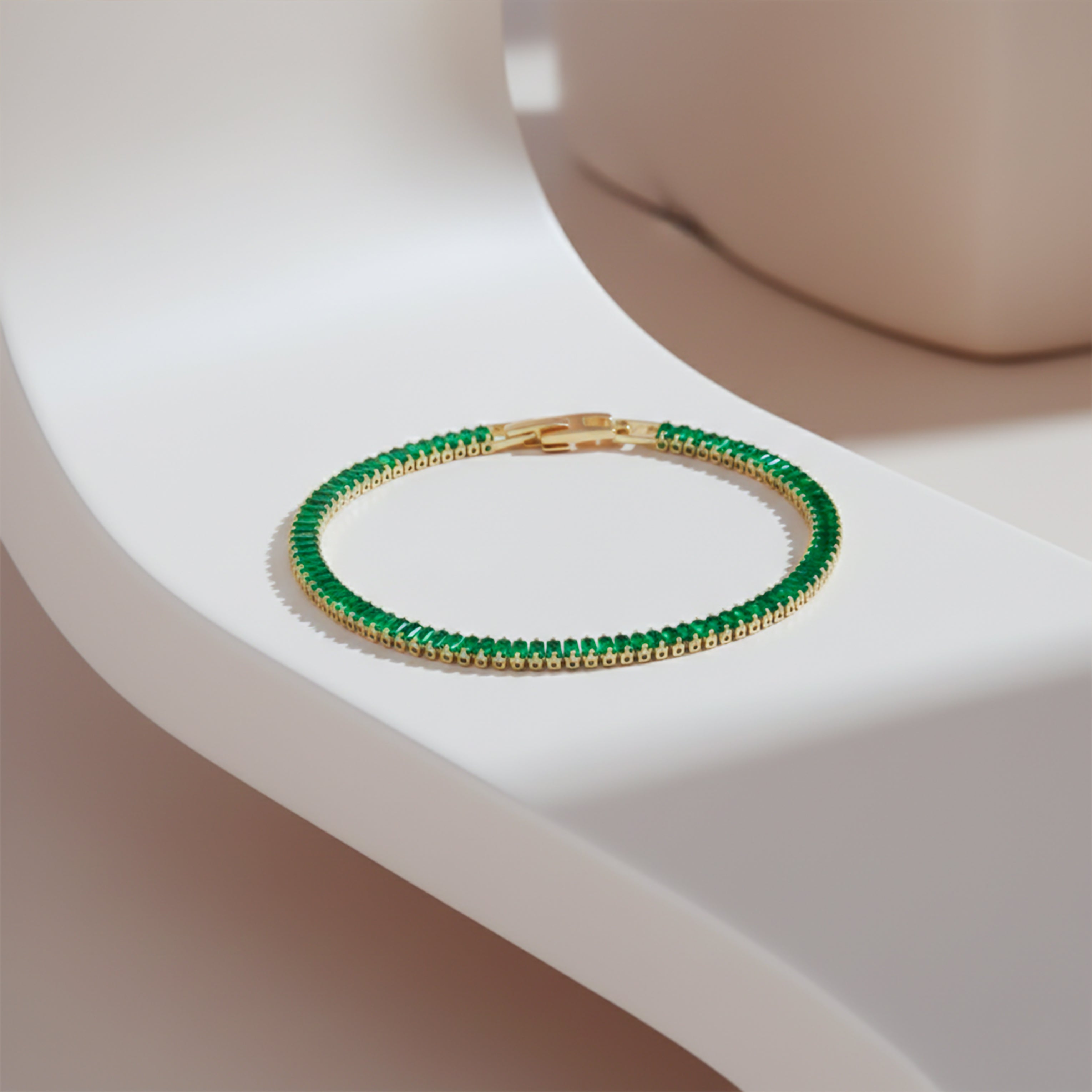 Emerald Baguette Tennis Bracelet GWB -121