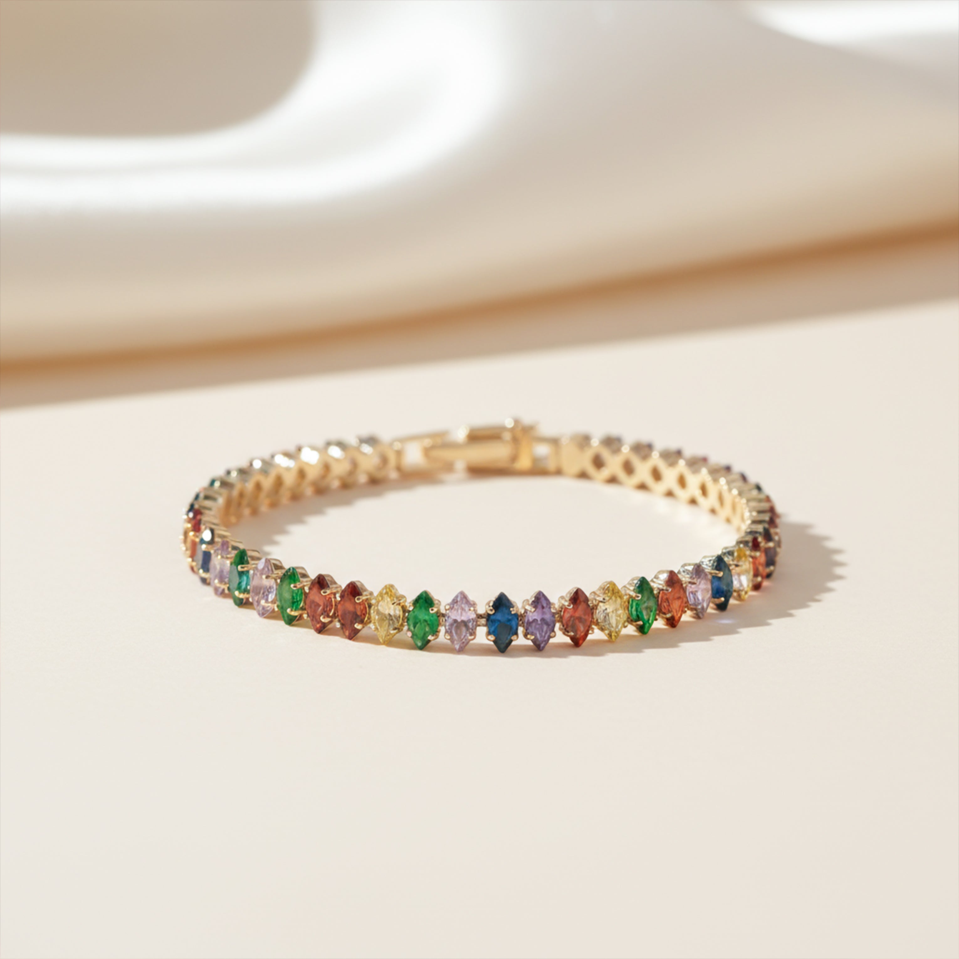 Rainbow Marquise Tennis Bracelet GWB -133