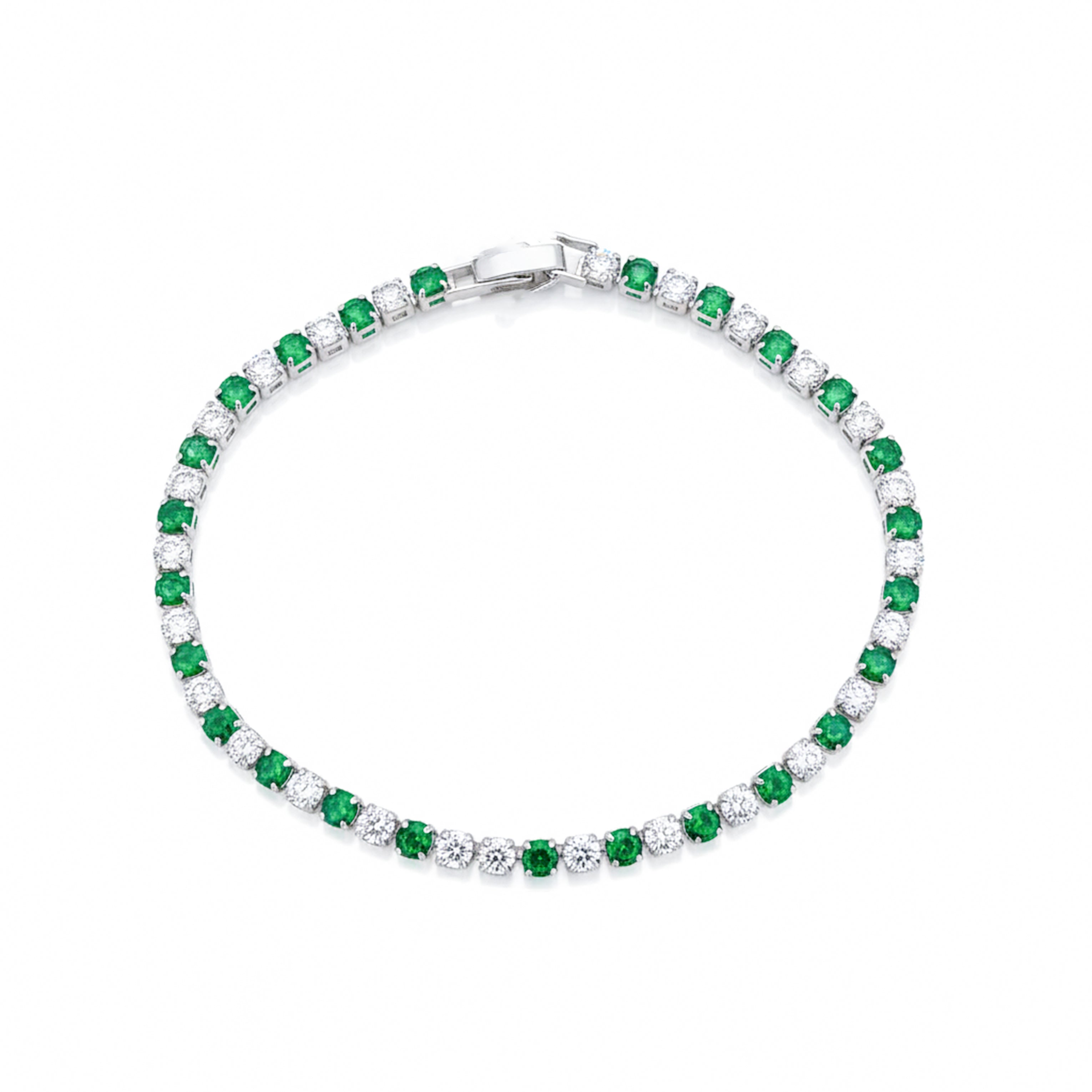 Emerald & Diamond Tennis Bracelet GWB -70