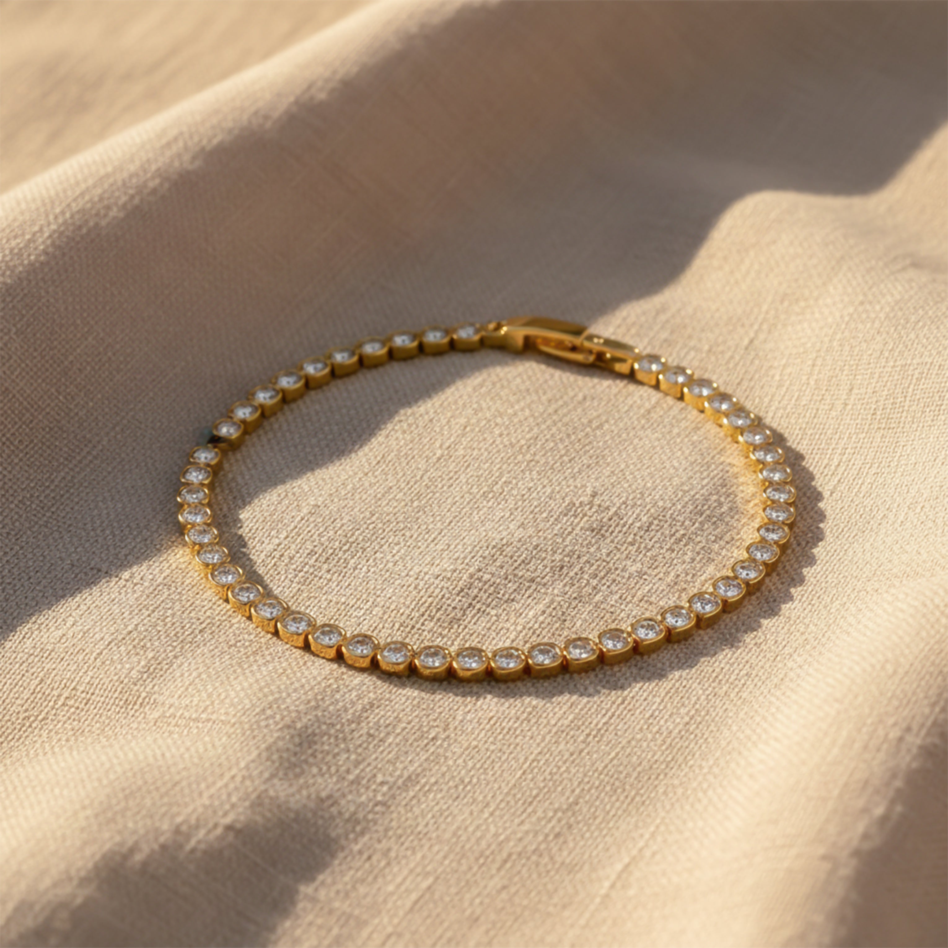 Golden Sparkle Tennis Bracelet GWB -38