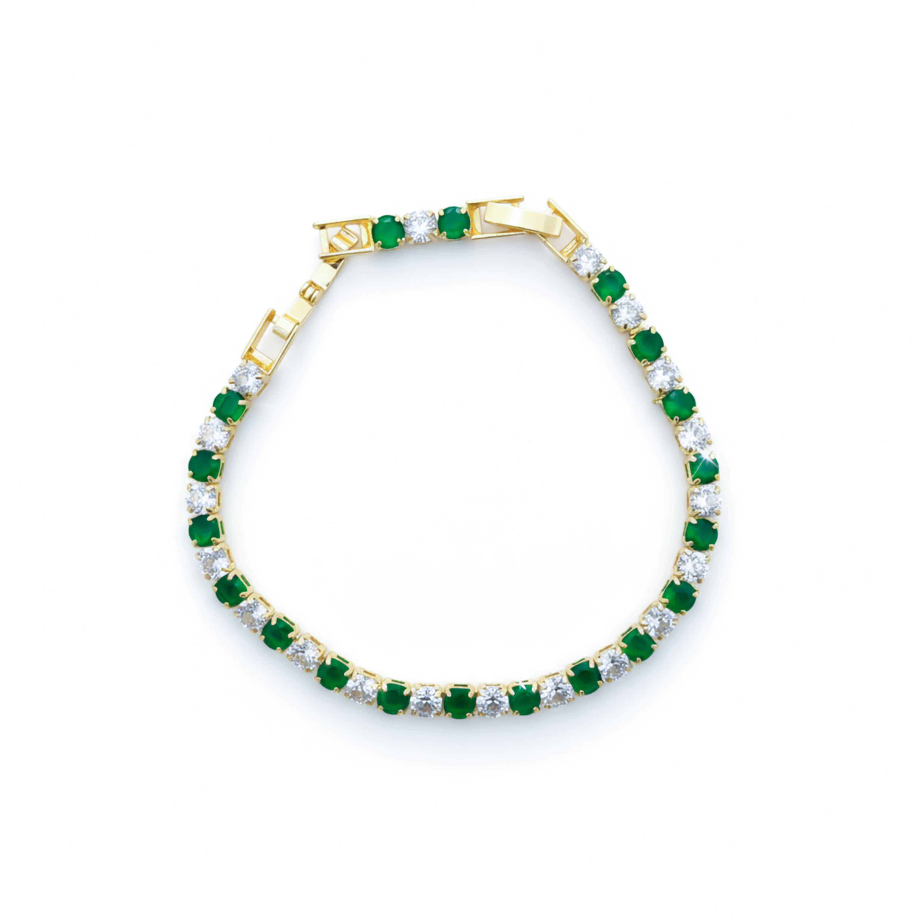 Emerald & Diamond Tennis Bracelet GWB -62
