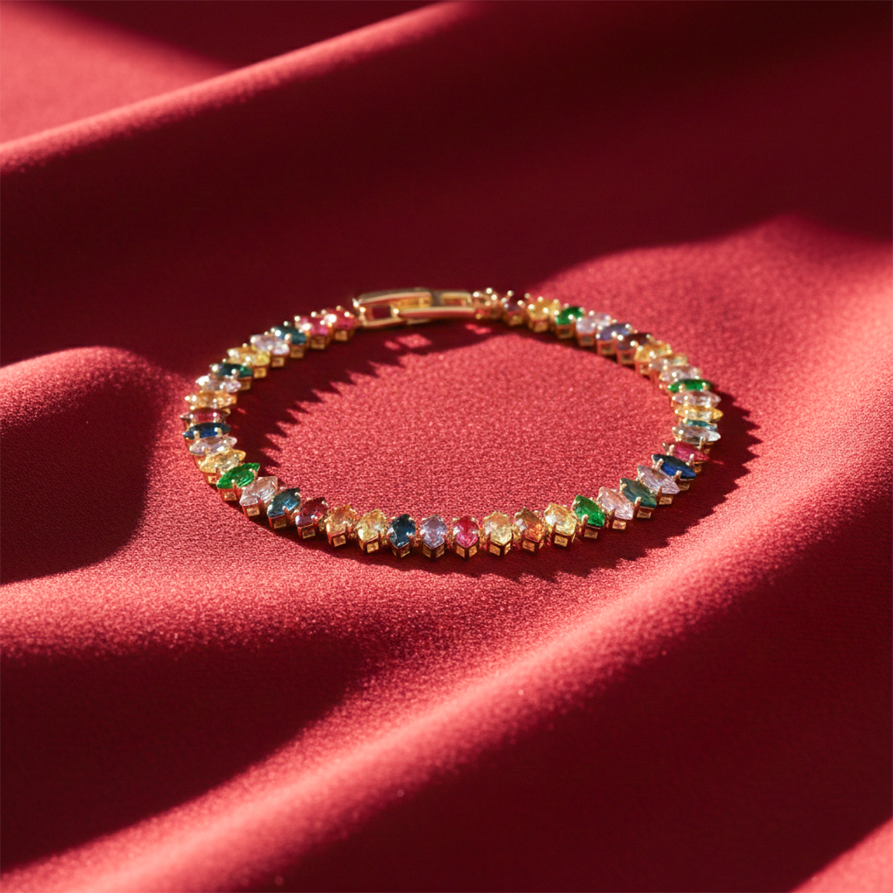 Rainbow Marquise Tennis Bracelet GWB -133