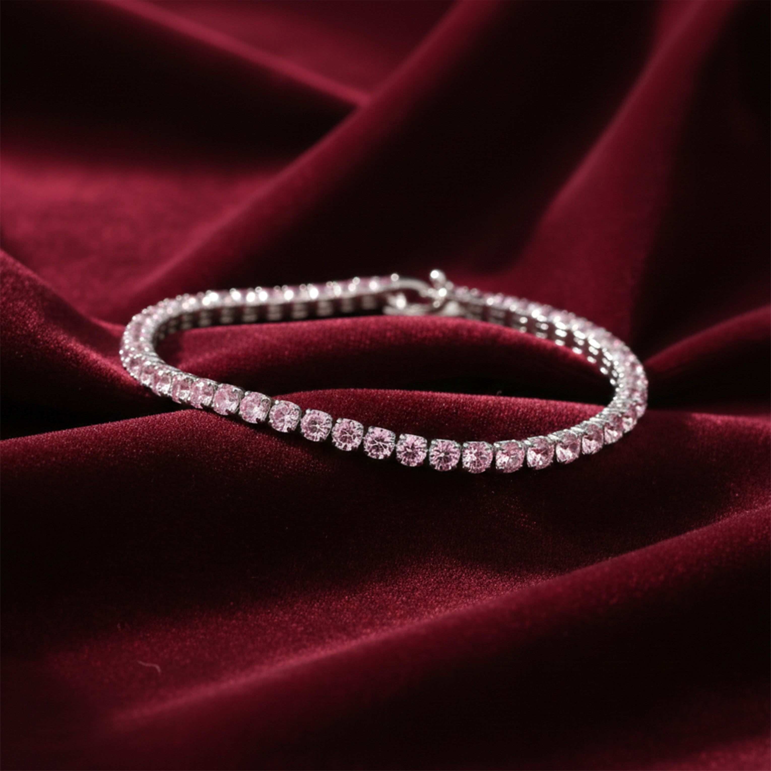 Pink Sapphire Tennis Bracelet GWB -63
