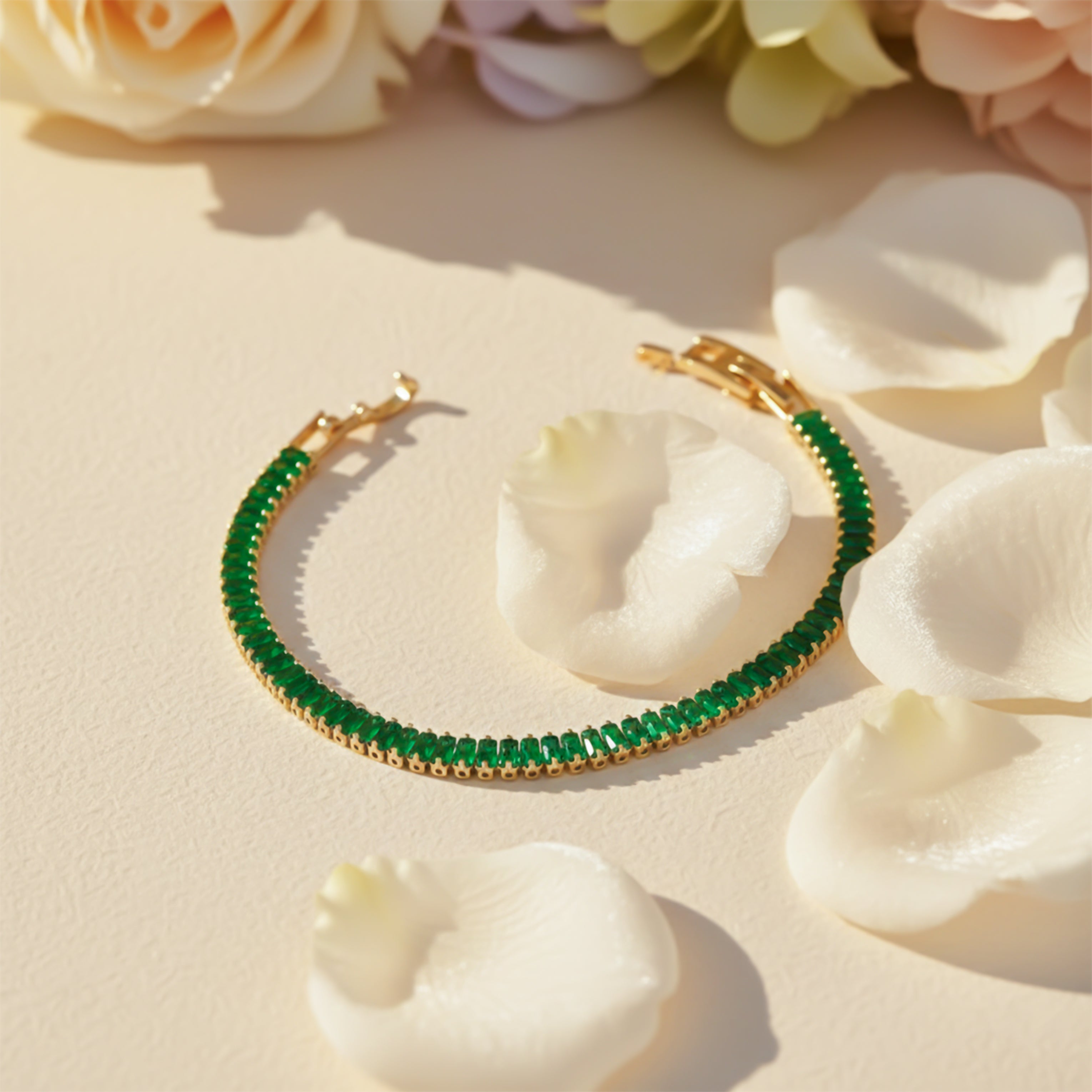 Emerald Baguette Tennis Bracelet GWB -121