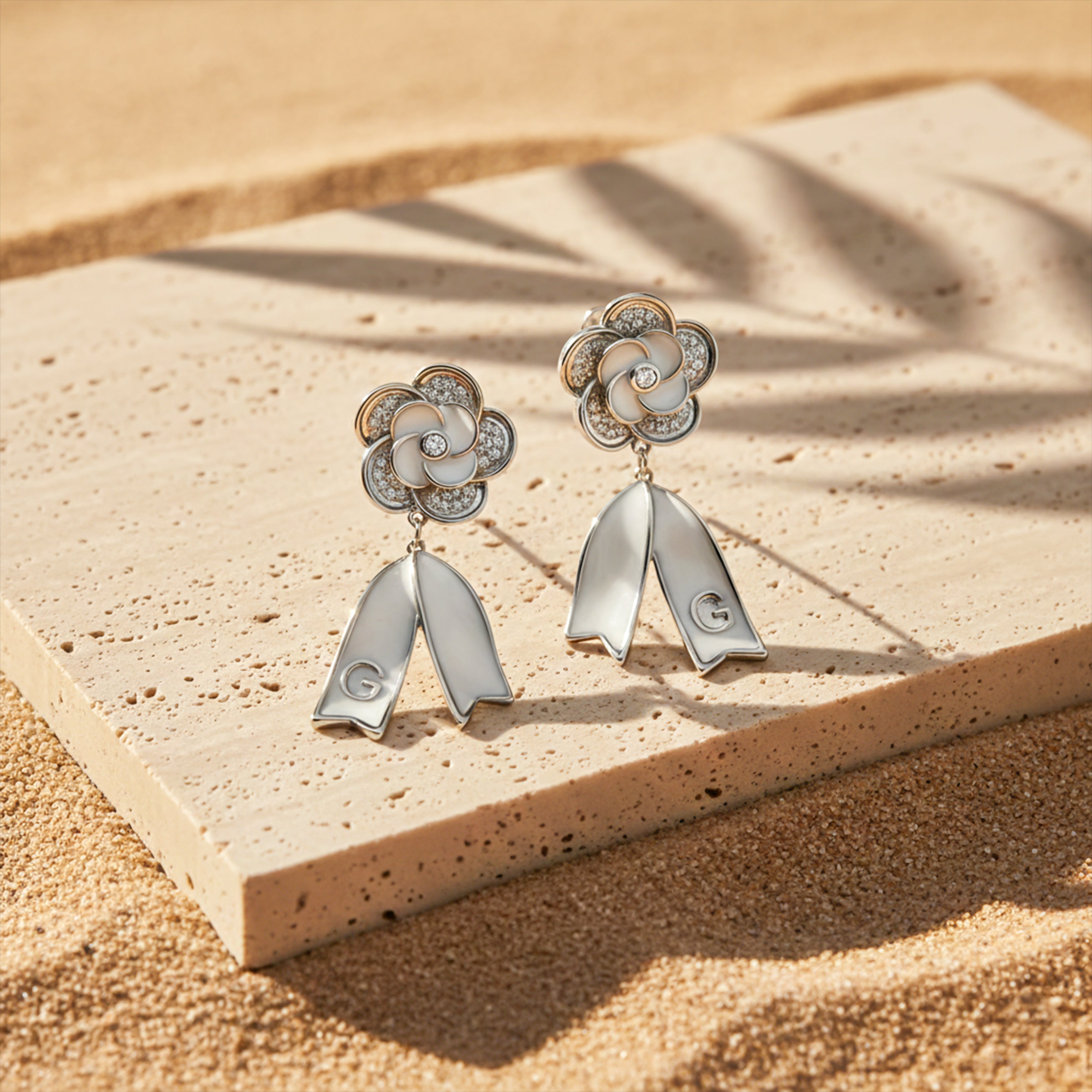 Silver Bloom Drop Earrings GWE -65