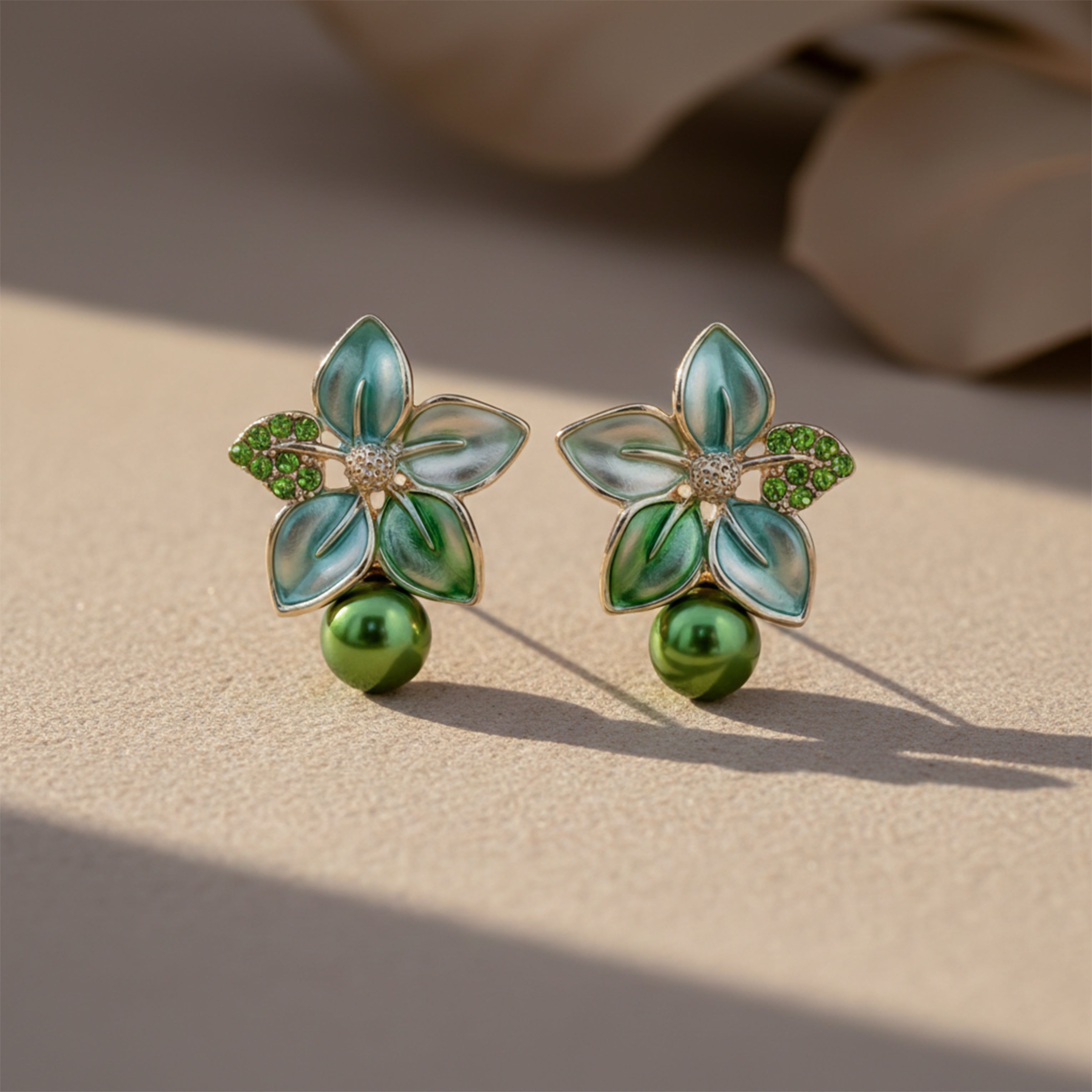 Enamel Pearl Earrings GWE -184