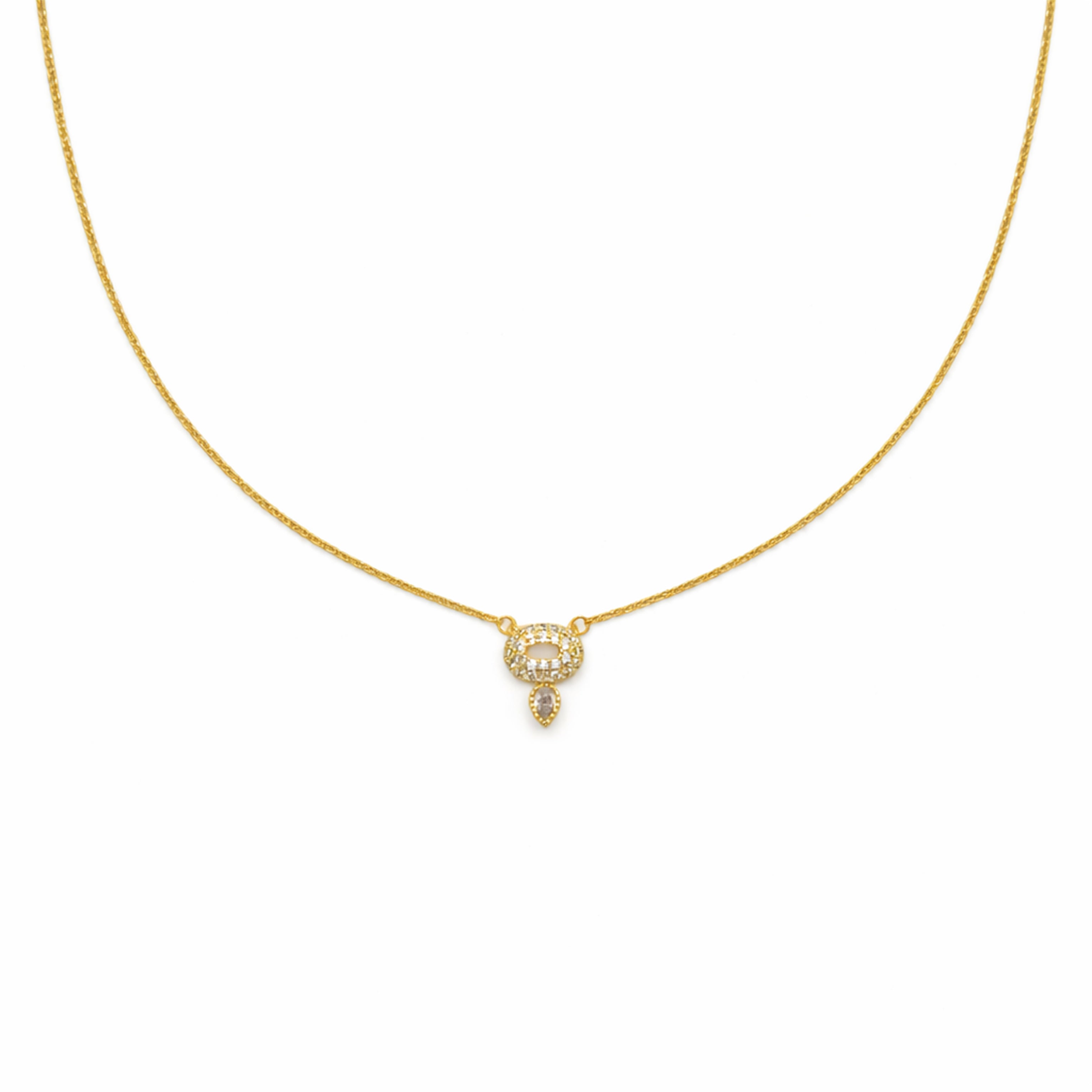 Golden Clover Spark Pendant Necklace GWN -55